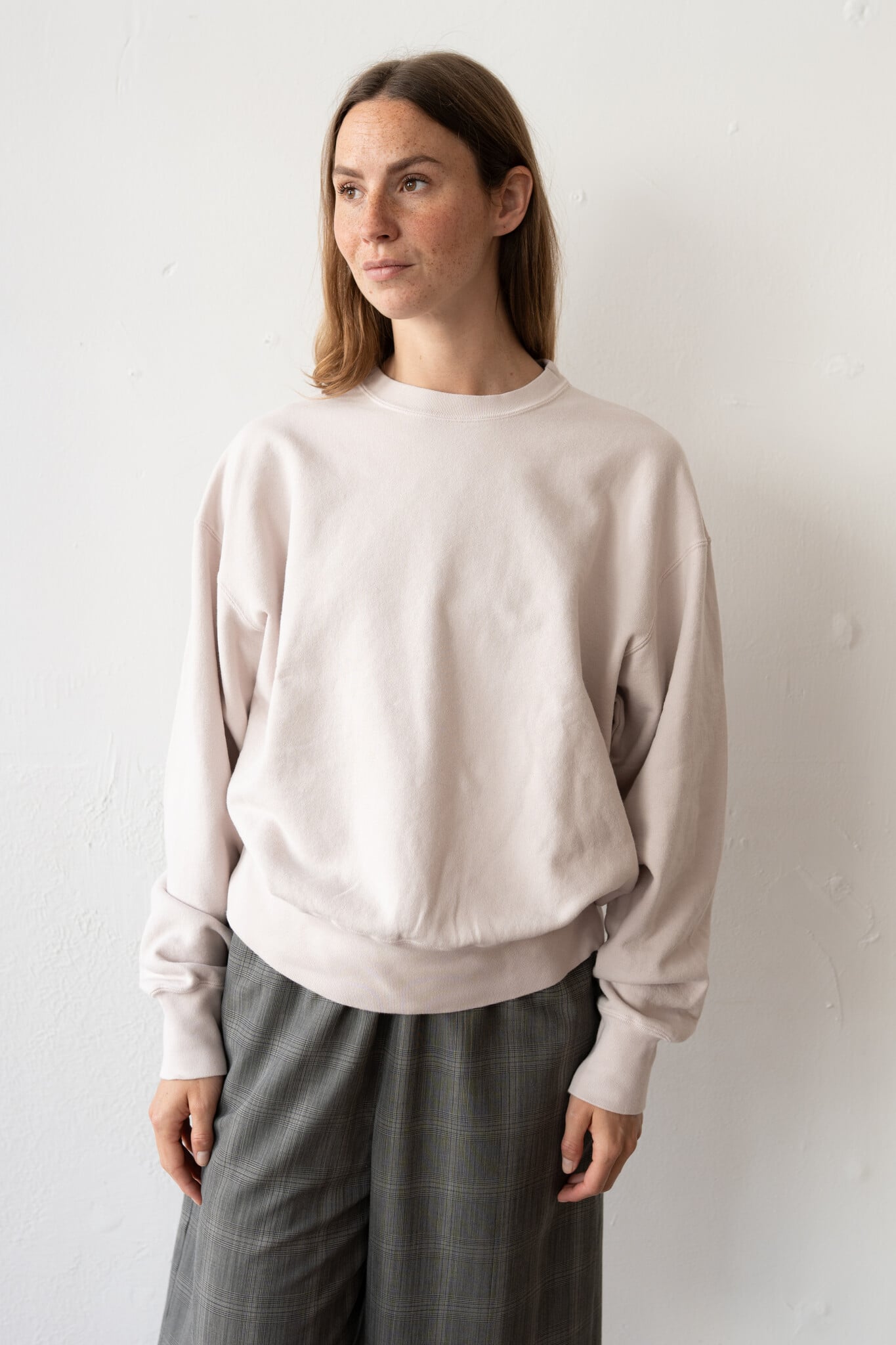 Used Dyed Crew Neck Sweat Light Pink