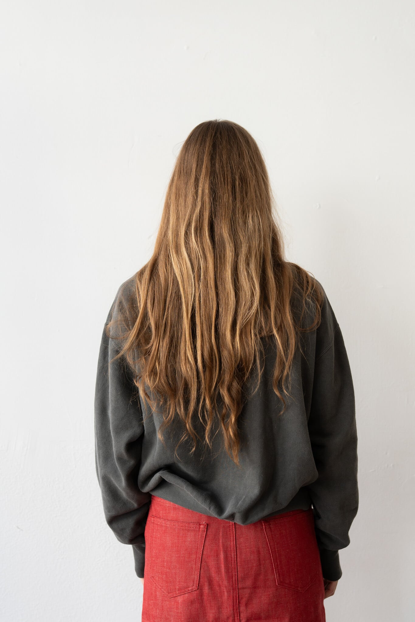 Used Dyed Crew Neck Sweat Faded Black