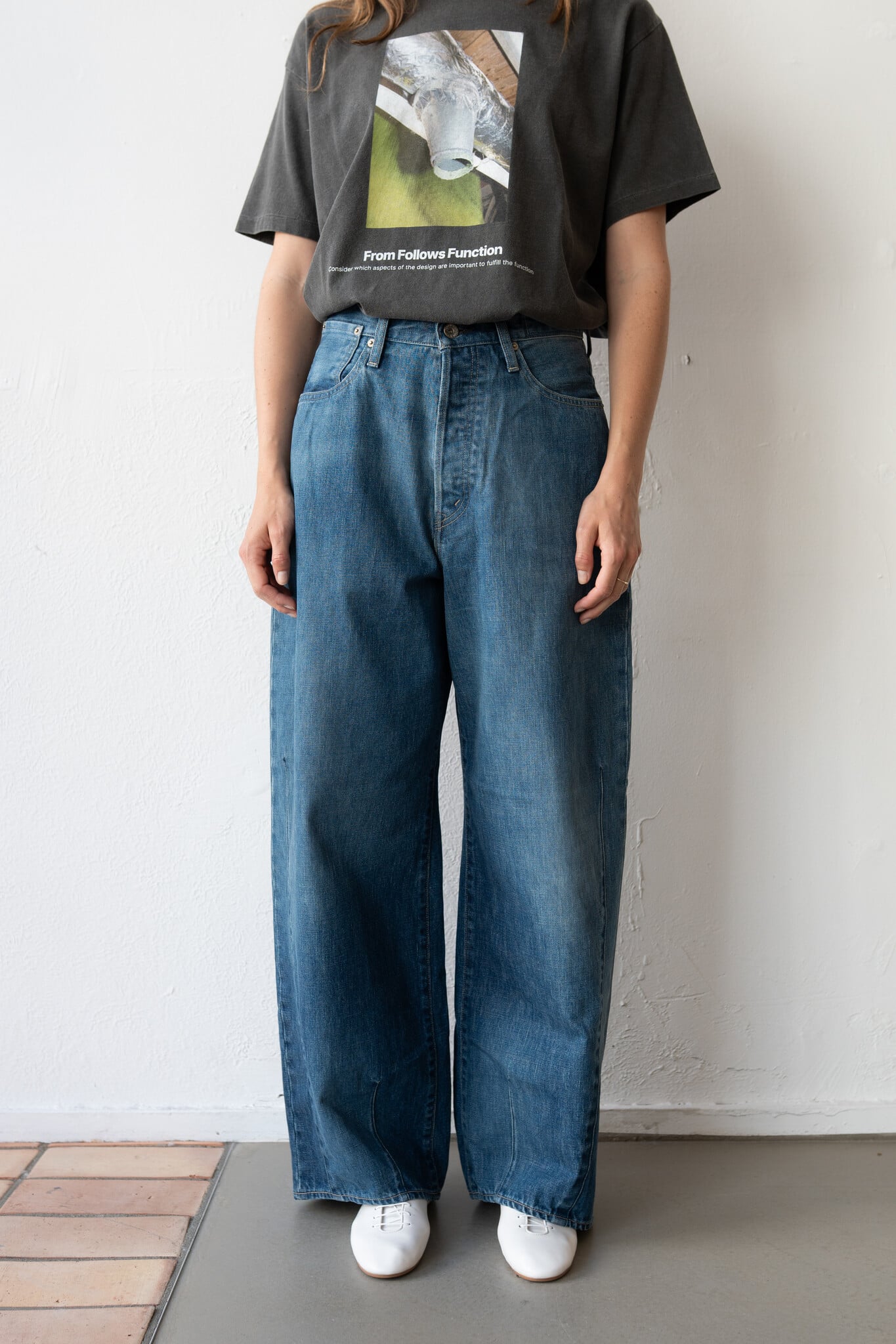 Structure Faded Indigo Jeans