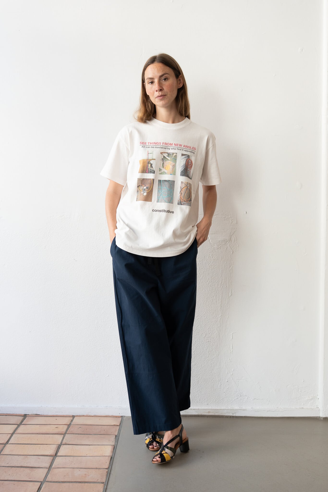 17 Round Shape Dyed Tee 'Constitutive' White