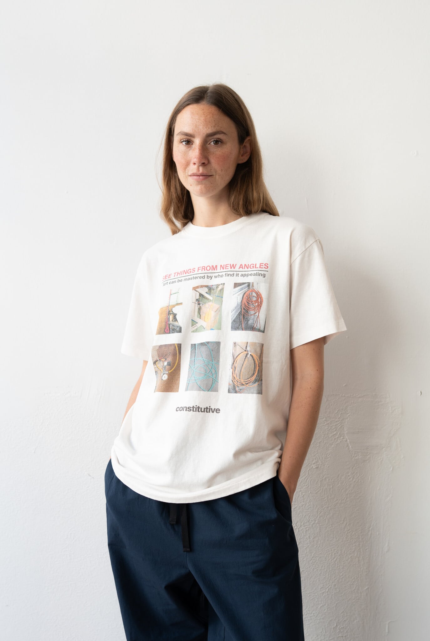 17 Round Shape Dyed Tee 'Constitutive' White