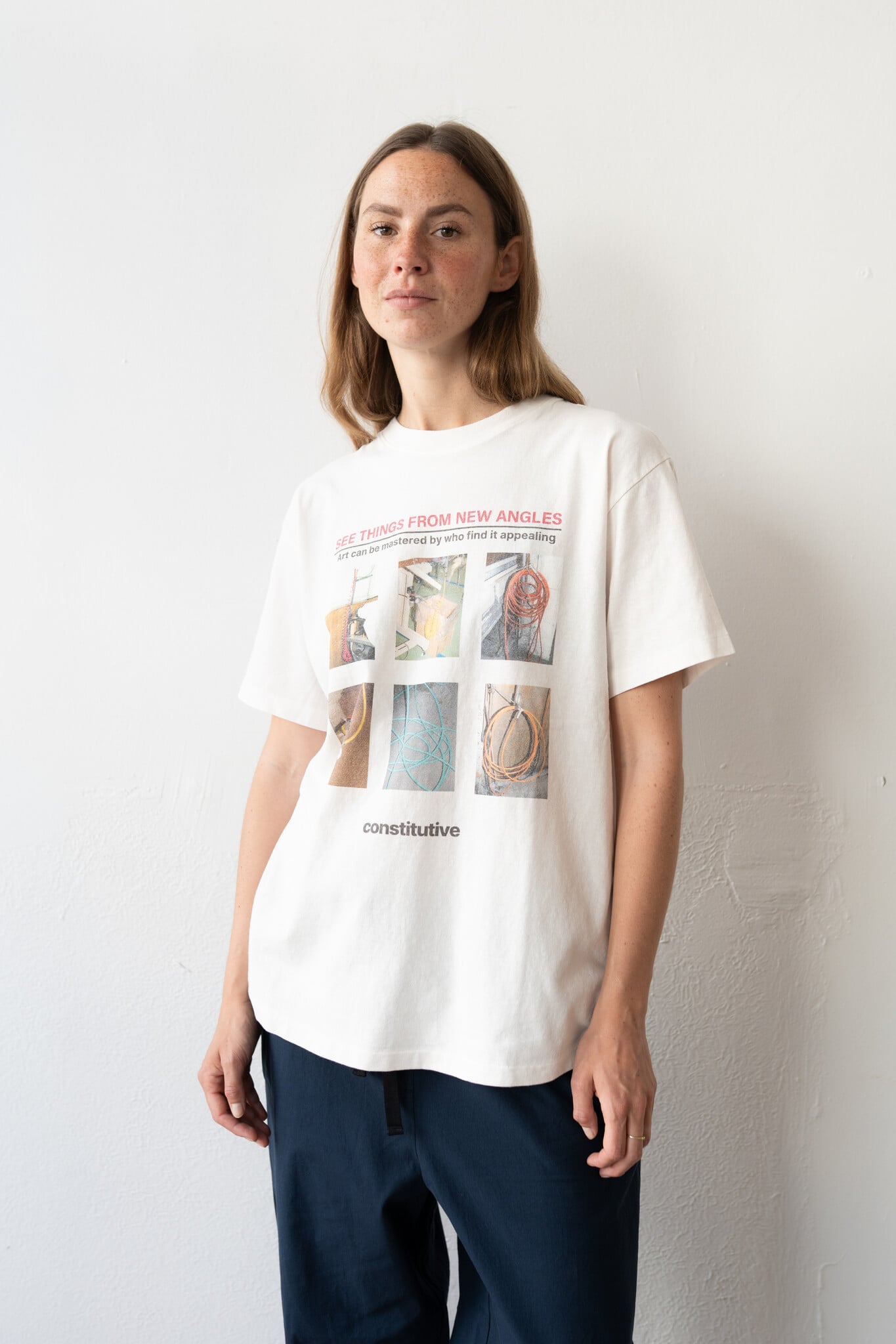 17 Round Shape Dyed Tee 'Constitutive' White
