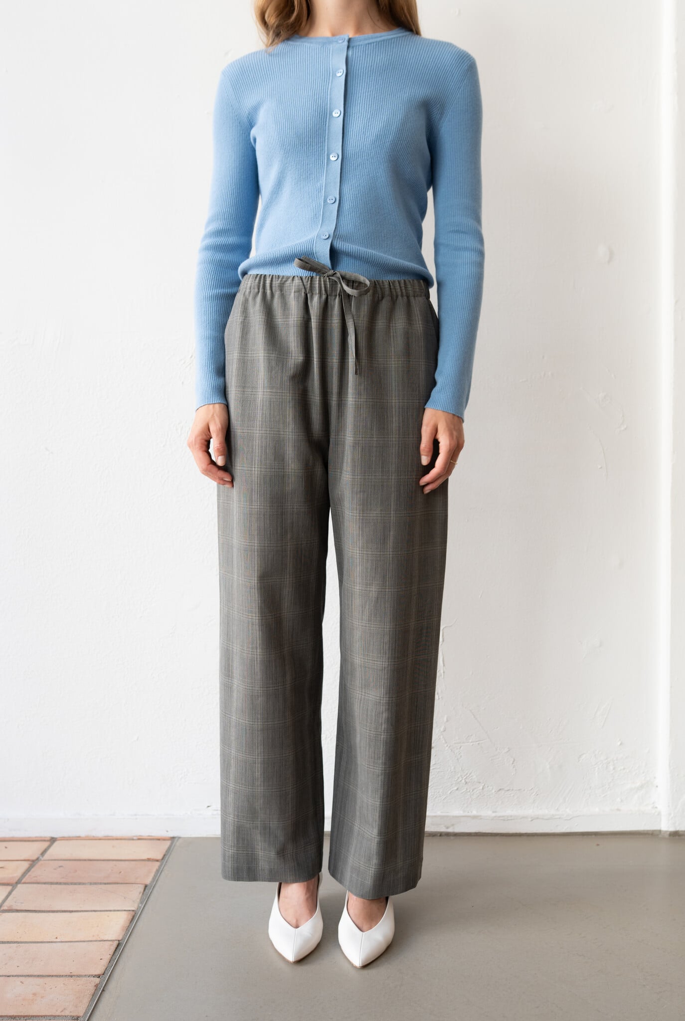 Wool Check Easy Pants