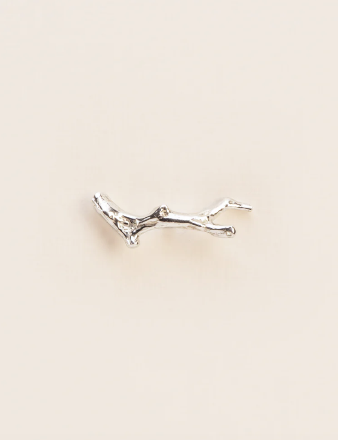 Branch-shaped stud earrings silver
