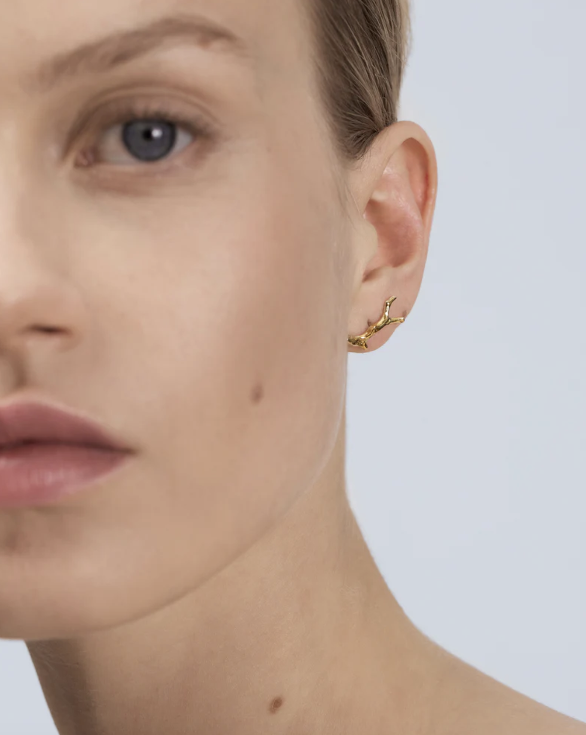 Branch-shaped stud earrings silver