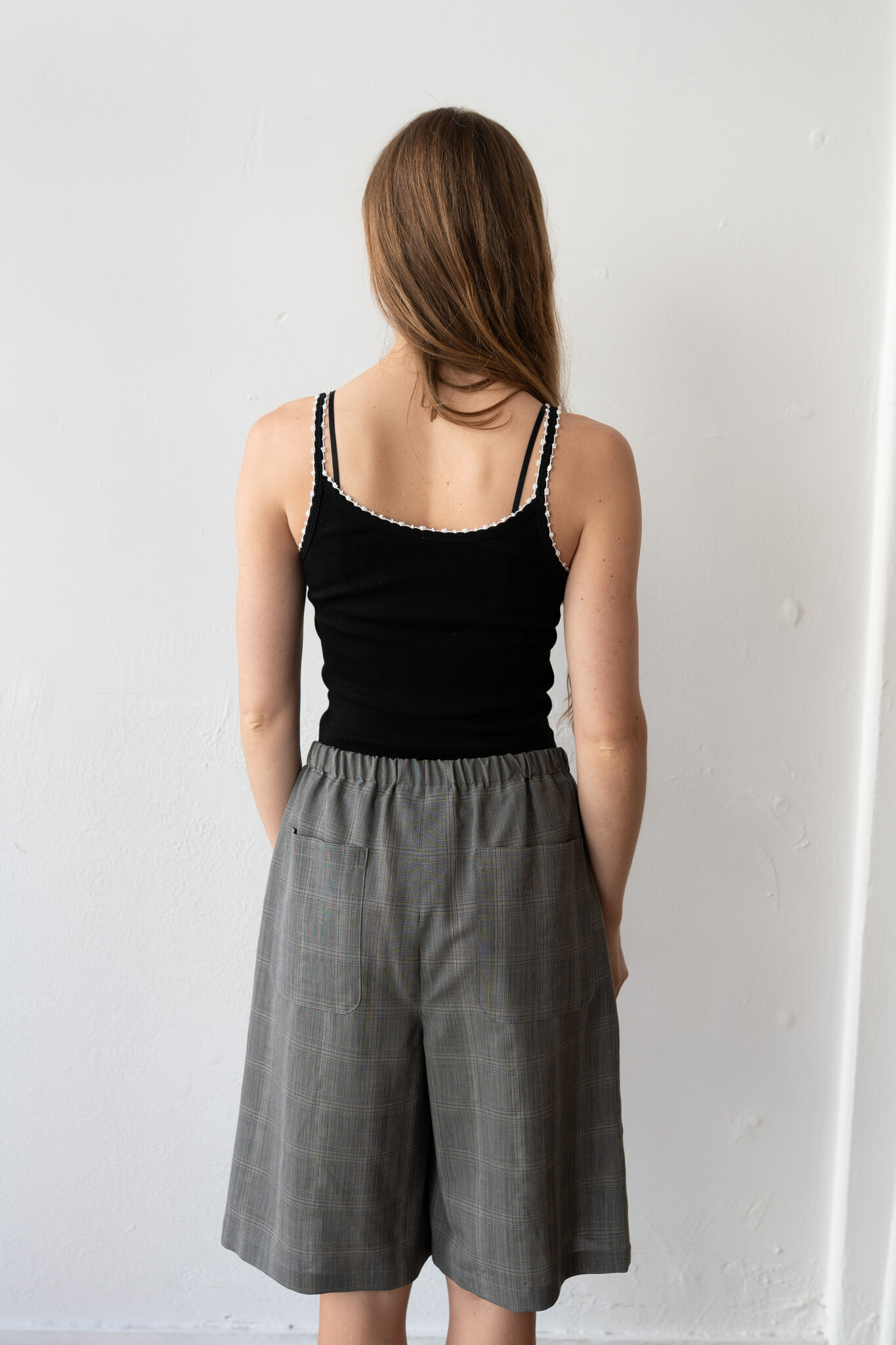 Cotton Silk Ribbed Camisole Black