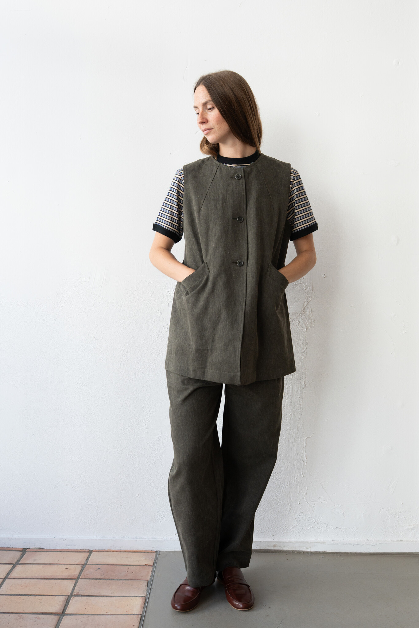 Daphne Vest Washed Green