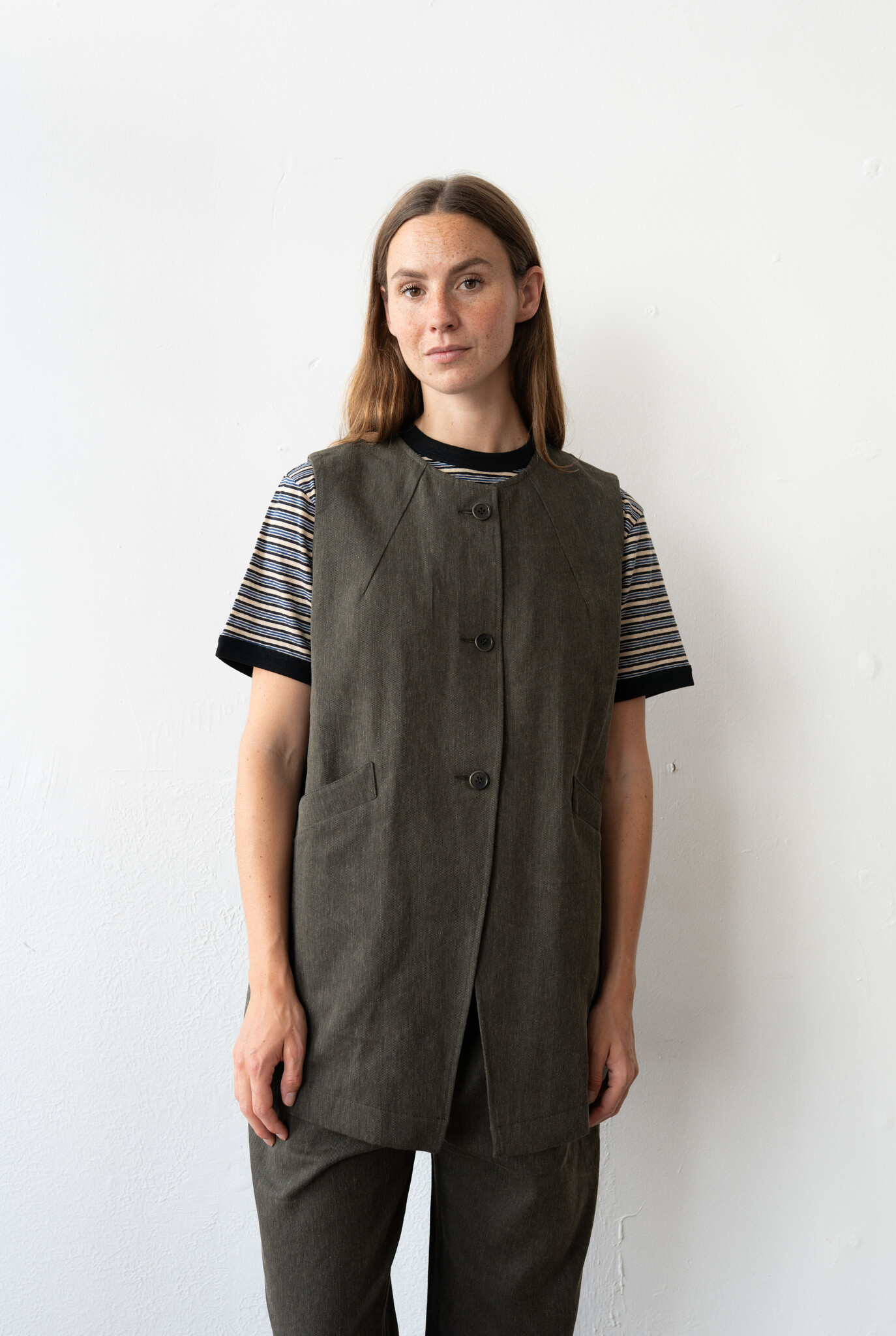 Daphne Vest Washed Green