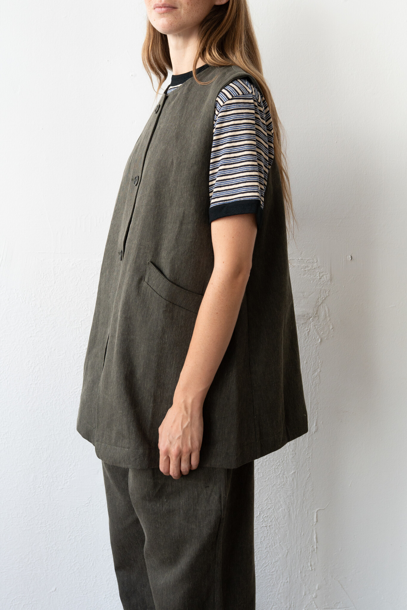 Daphne Vest Washed Green
