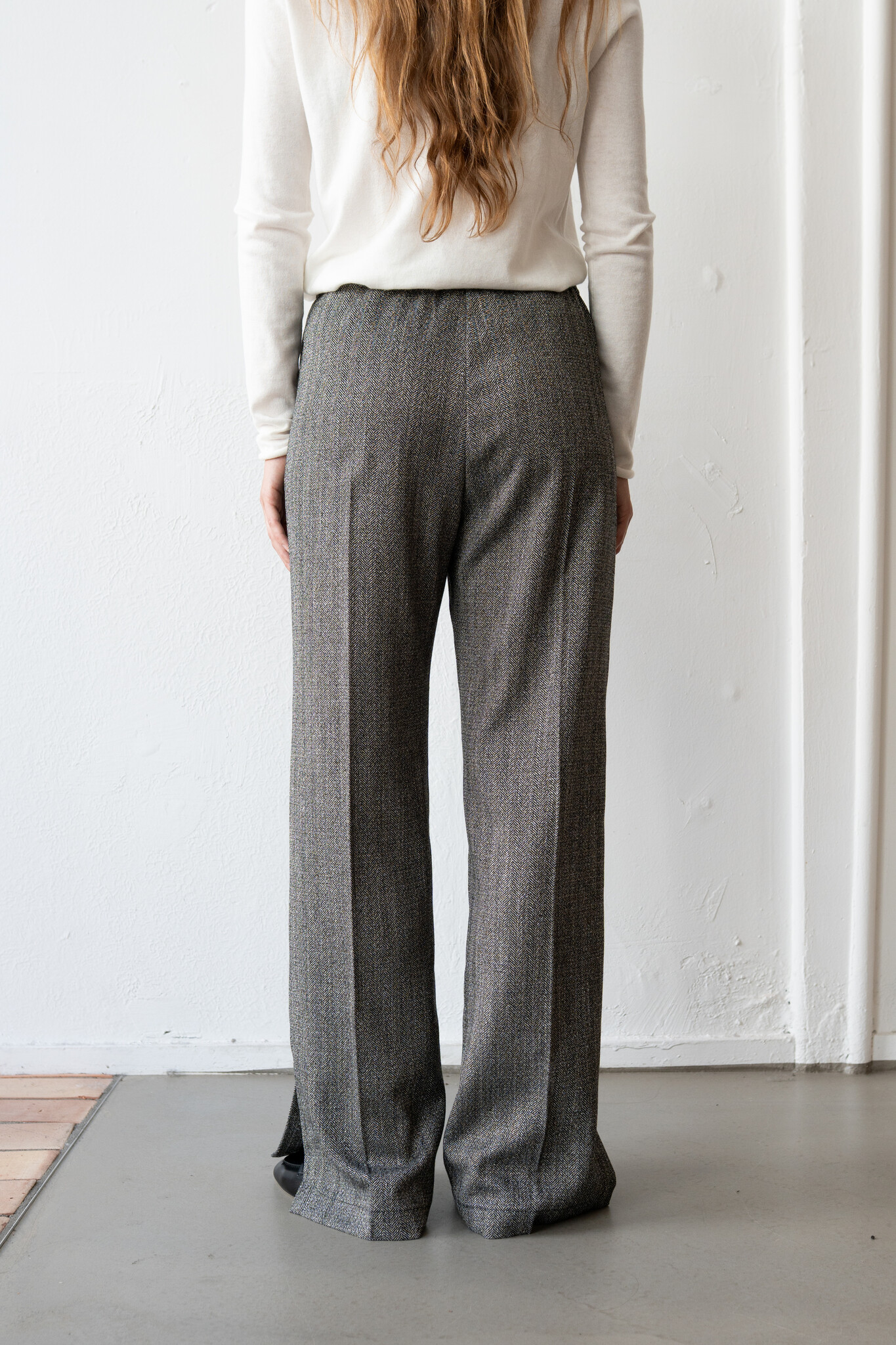 Jaspé Chevron Elasticated Pants Nero