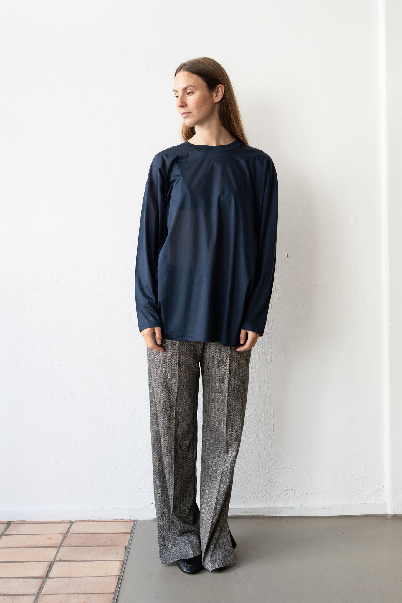 Boy XL L/S Navy Voile Jersey