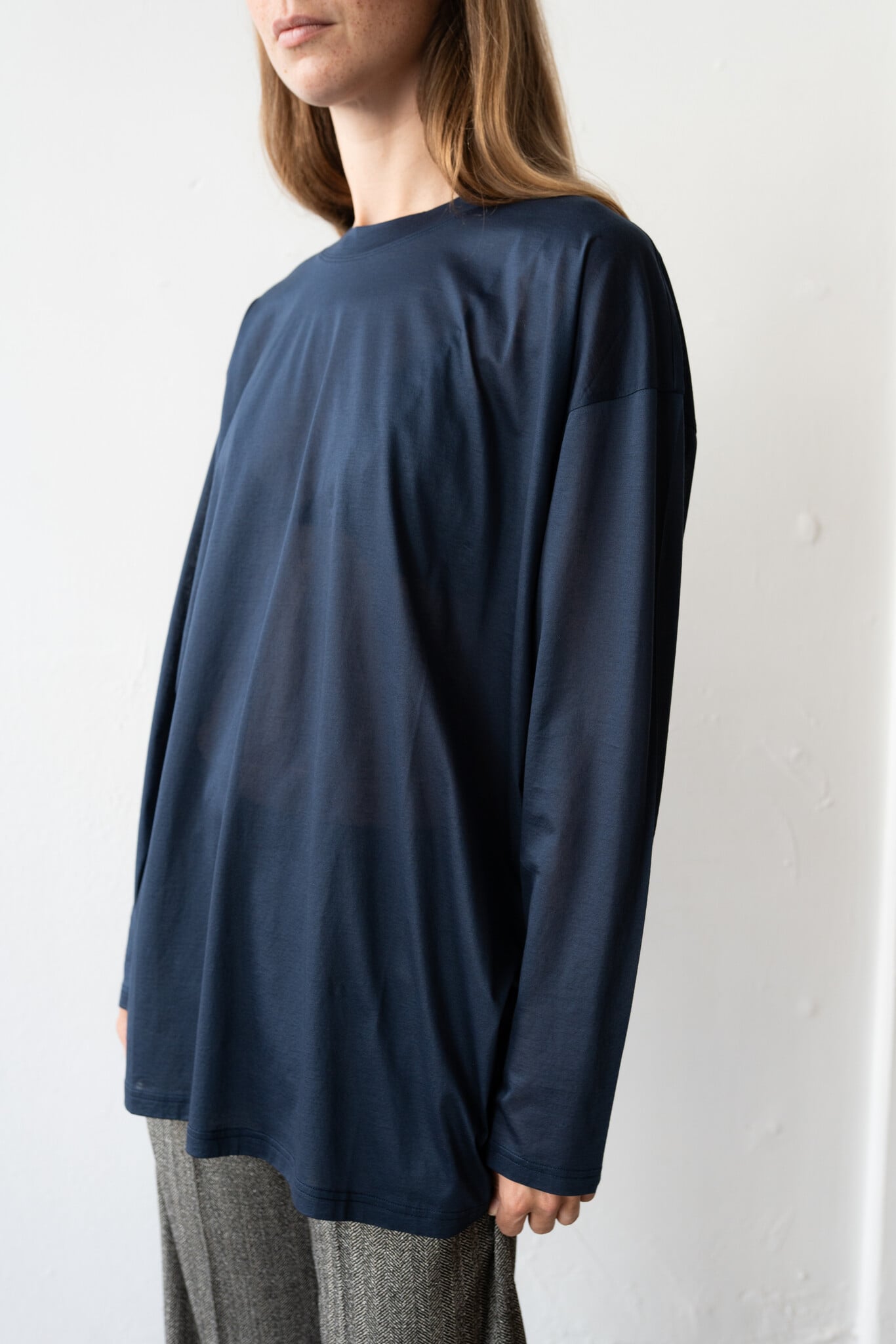 Boy XL L/S Navy Voile Jersey