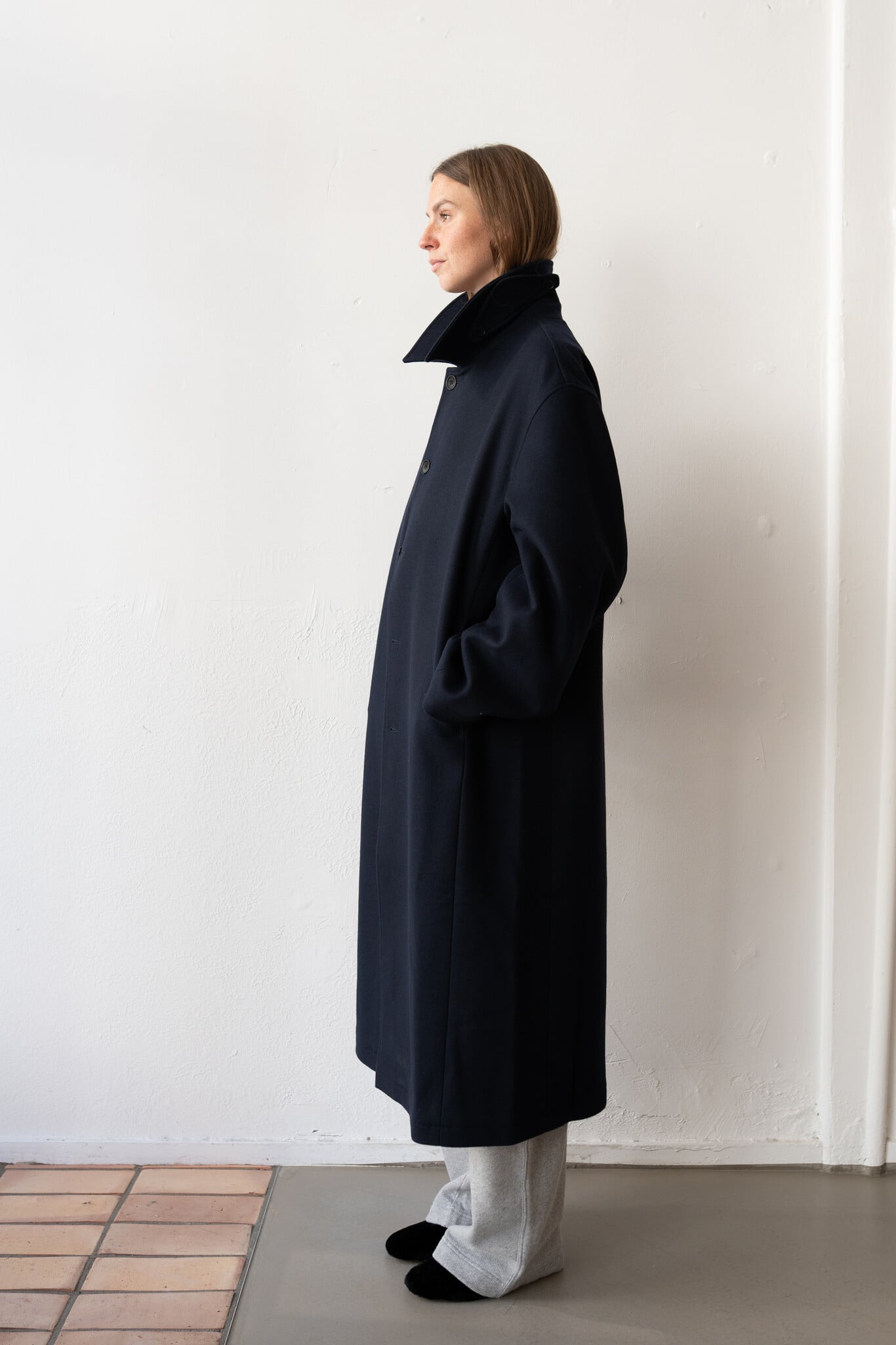 Loden Wool&Cashmere long coat Dark Navy
