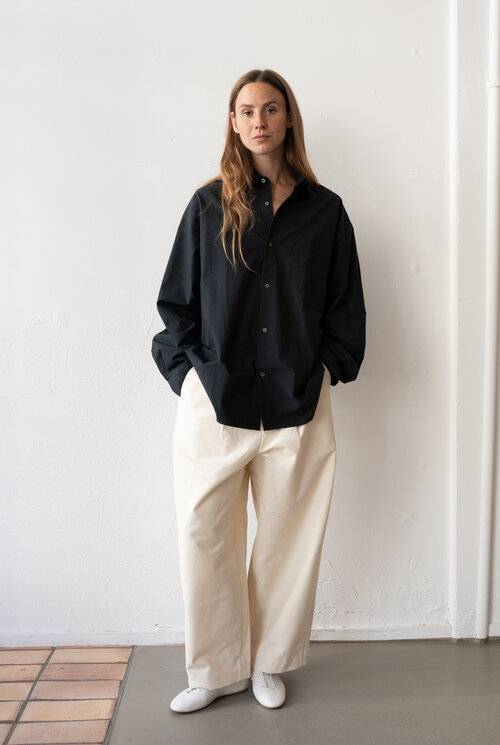Peached Cotton trousers Cream