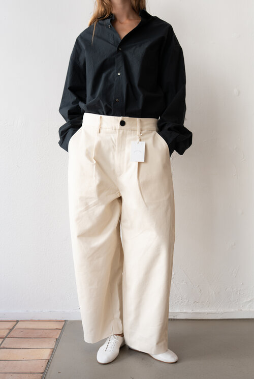 Peached Cotton trousers Cream