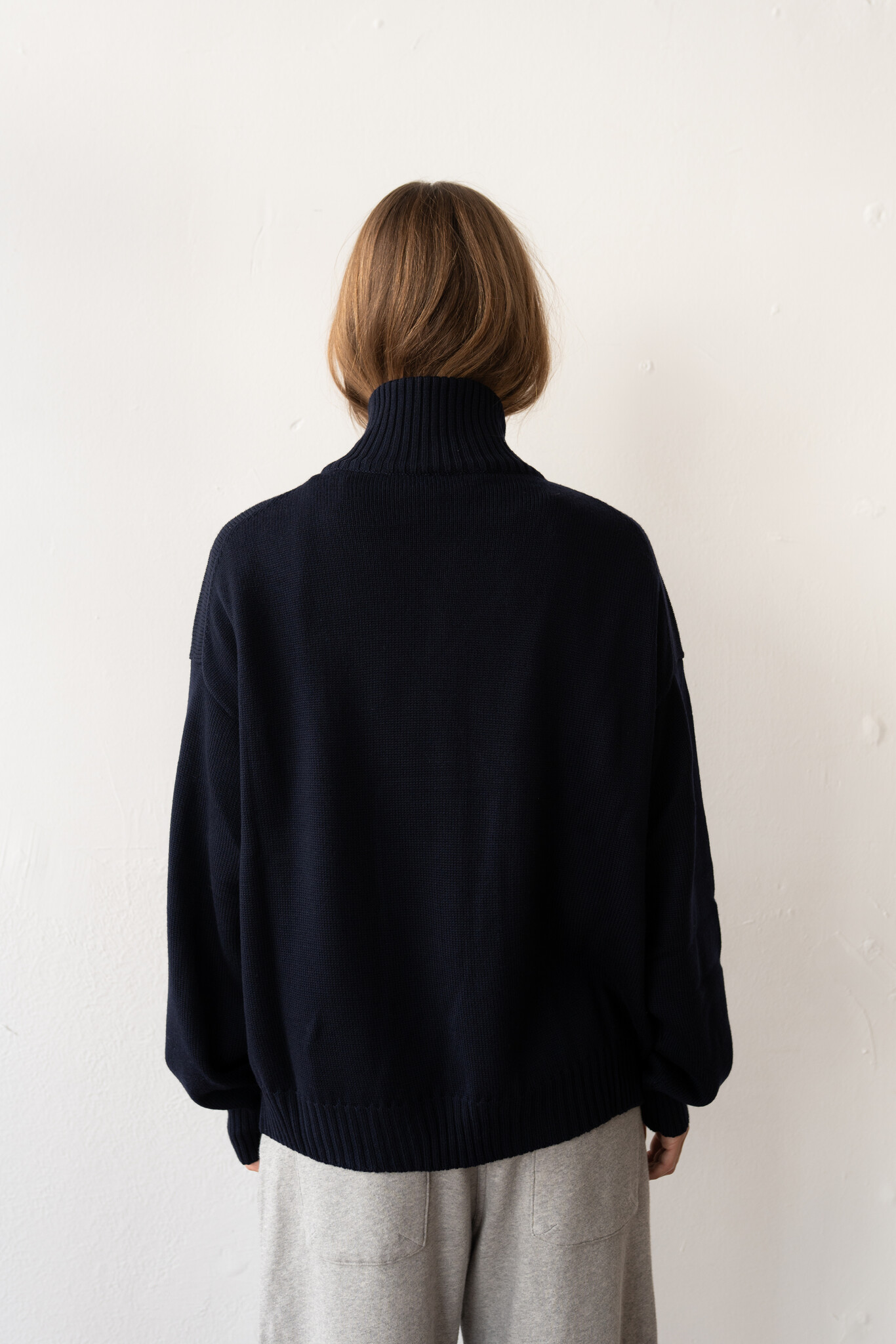 Extrafine Merino Wool Double Zip Navy