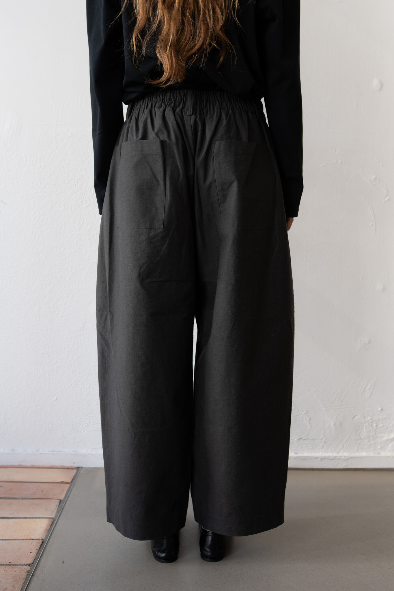 Nepped Cotton Trousers Sumi