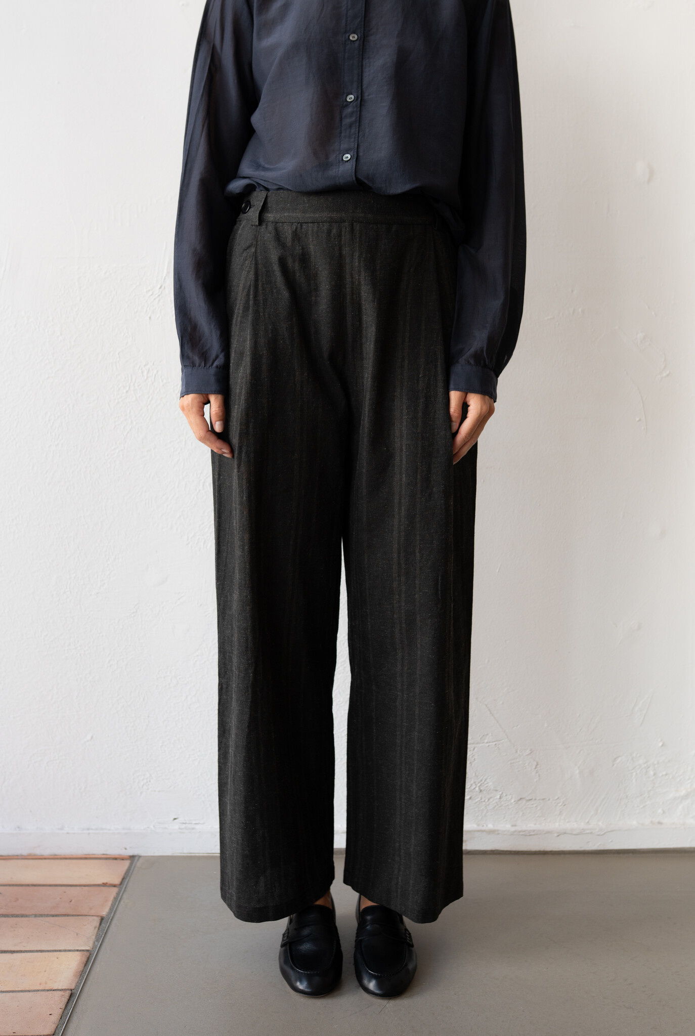 Georgia Trouser Washed Black Stripe