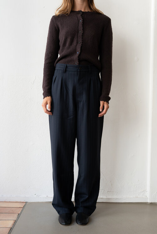 Daho pleated tailored pant Navy Pinstripes