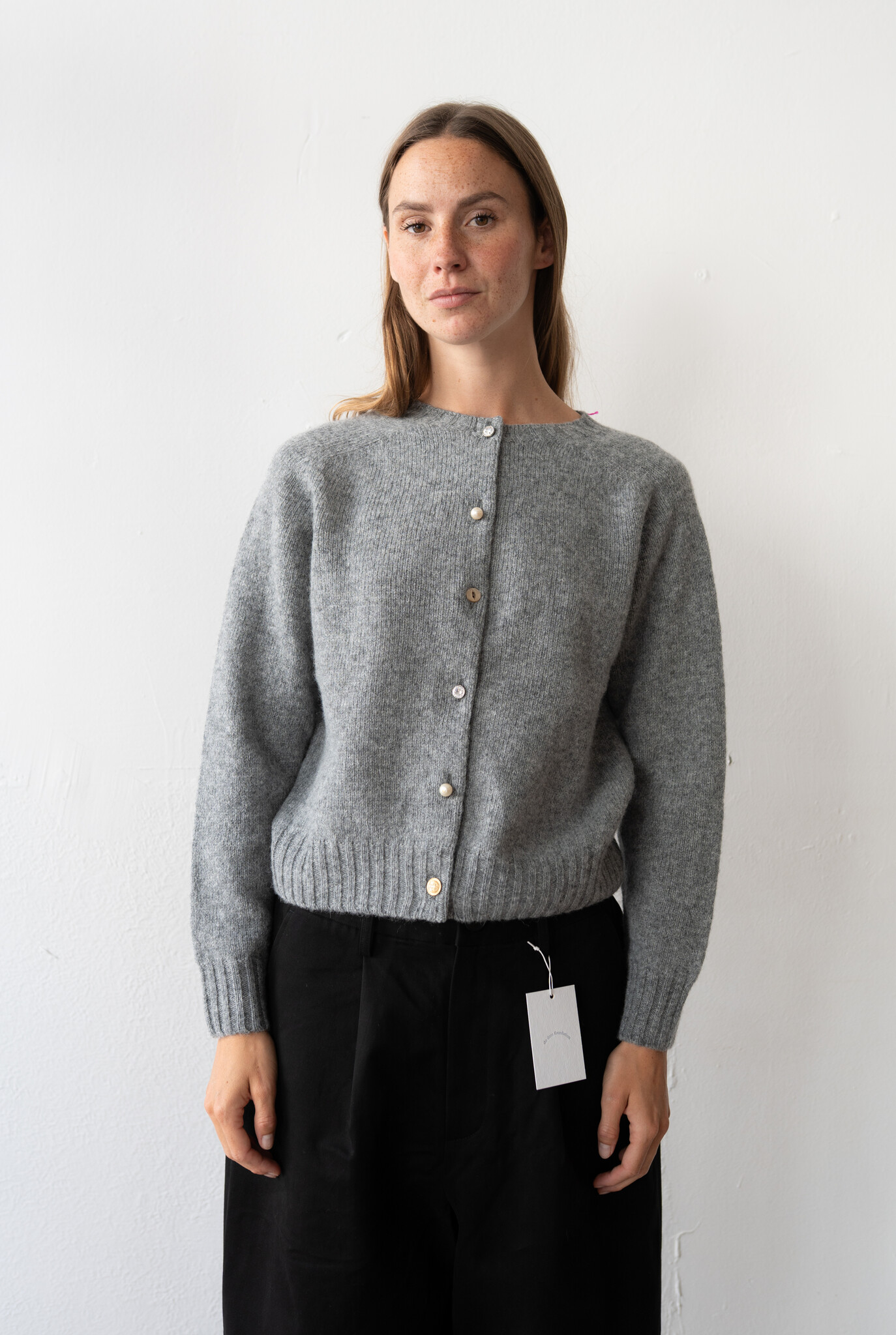 Erin crewneck cardigan Grey