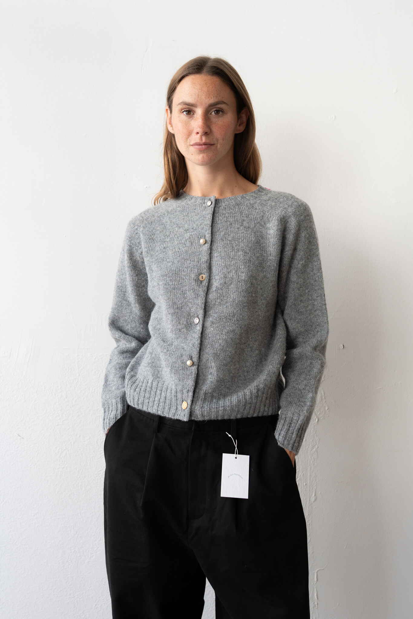 Erin crewneck cardigan Grey