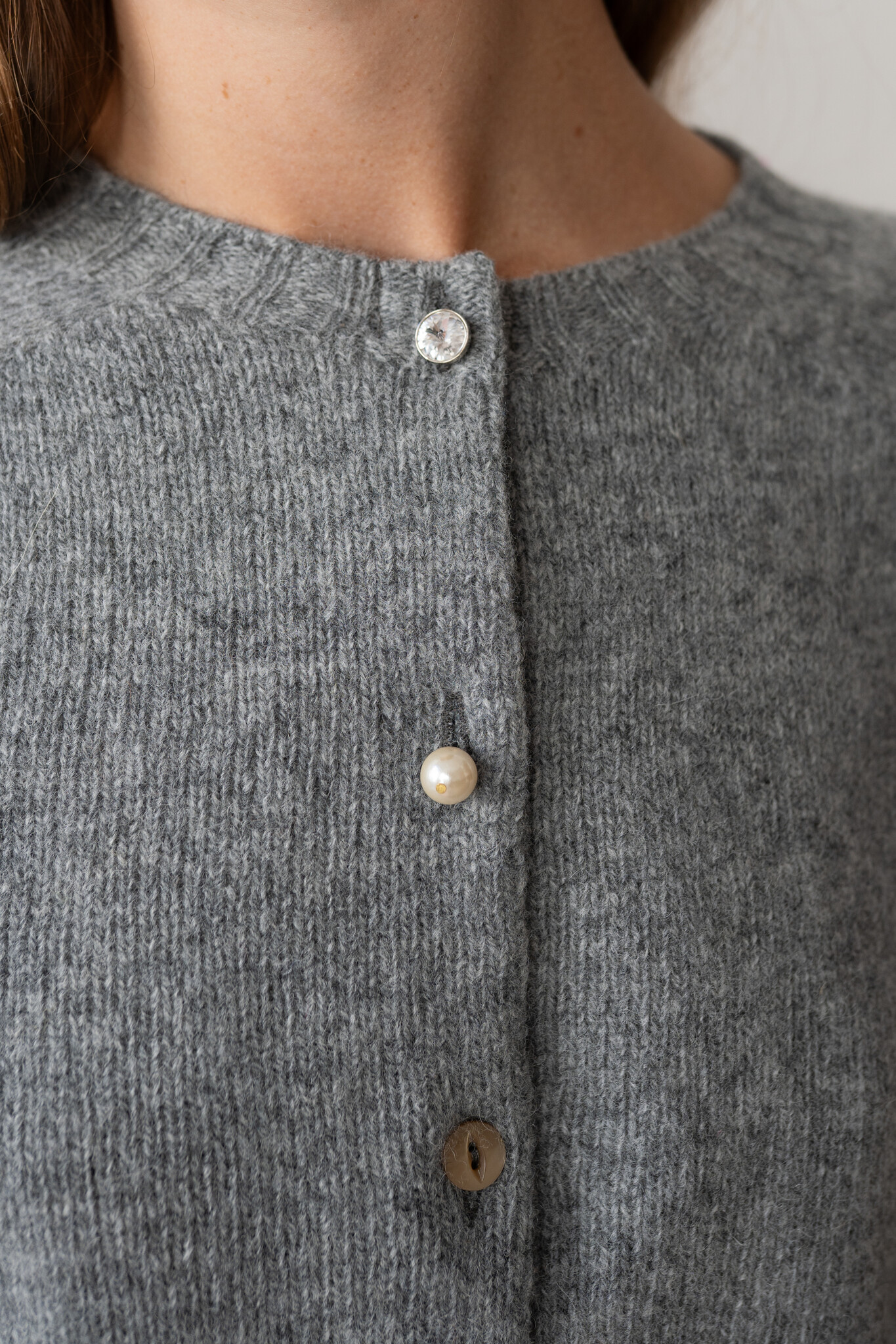 Erin crewneck cardigan Grey