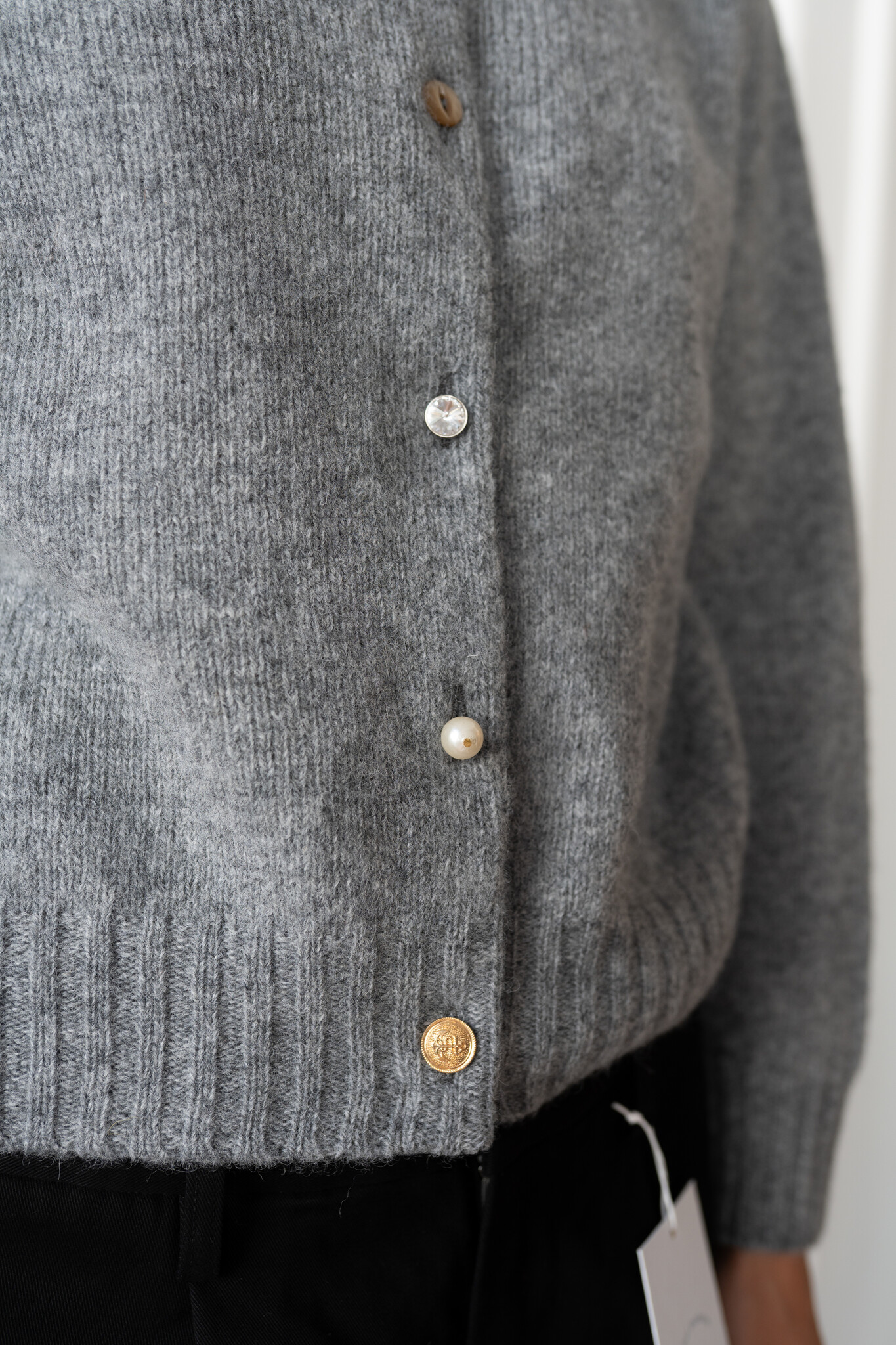 Erin crewneck cardigan Grey