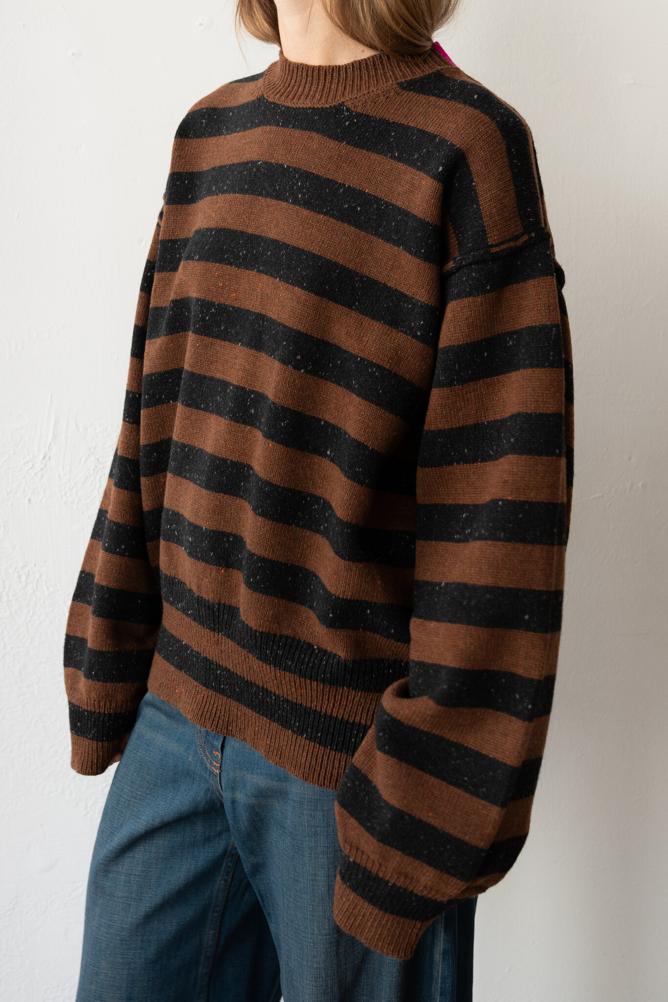 Leslie loose fit striped sweater Brown/Black
