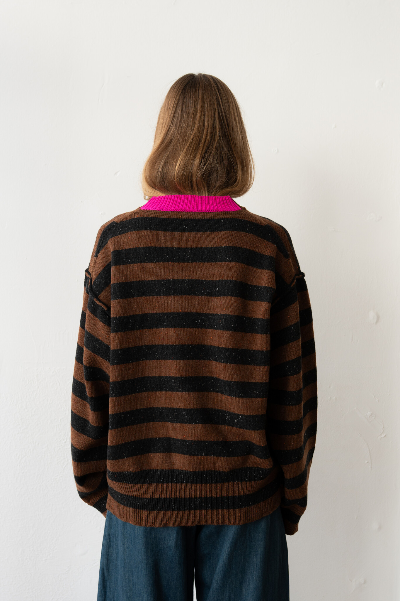 Leslie loose fit striped sweater Brown/Black