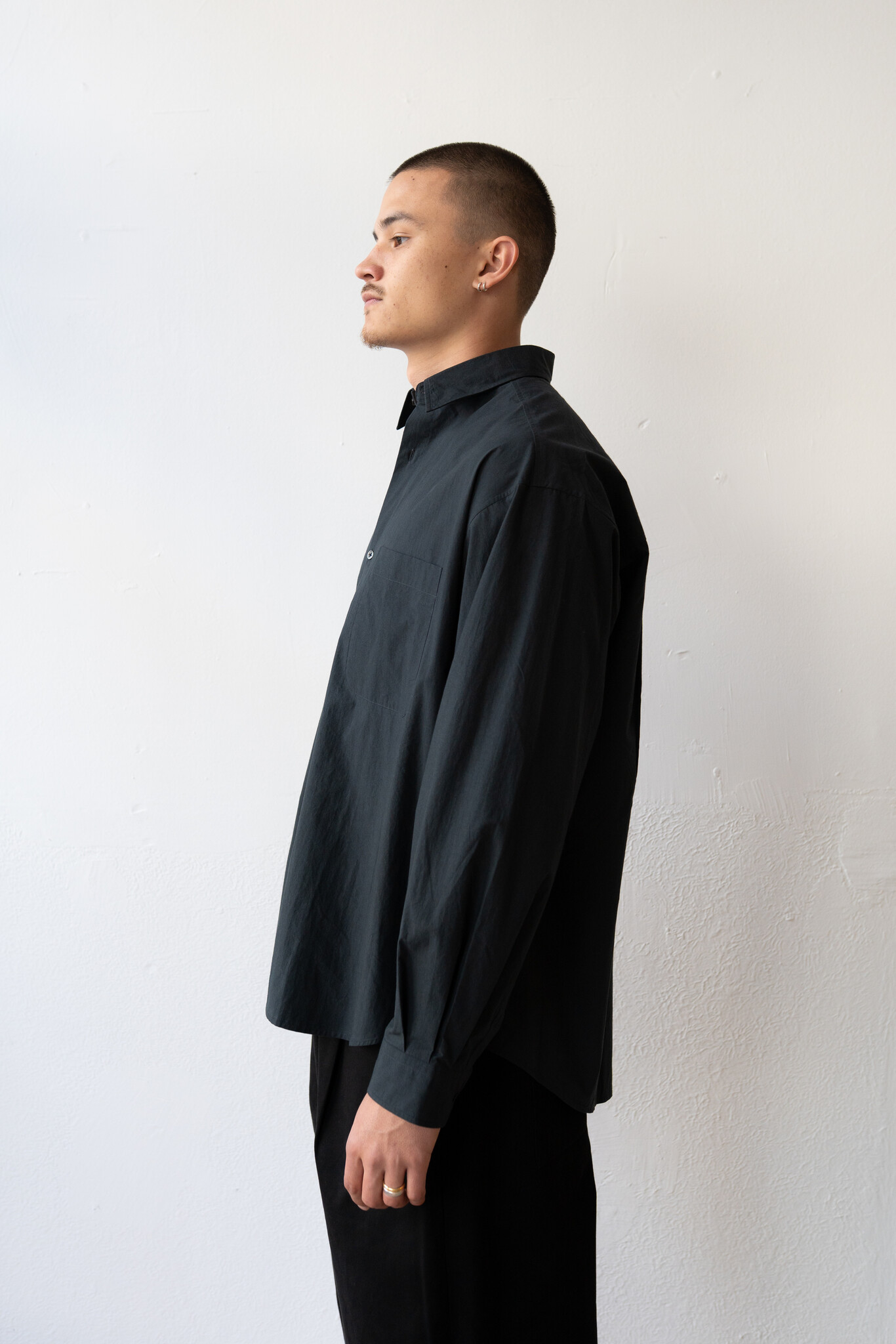 Typewriter Cotton Shirt Dark Navy