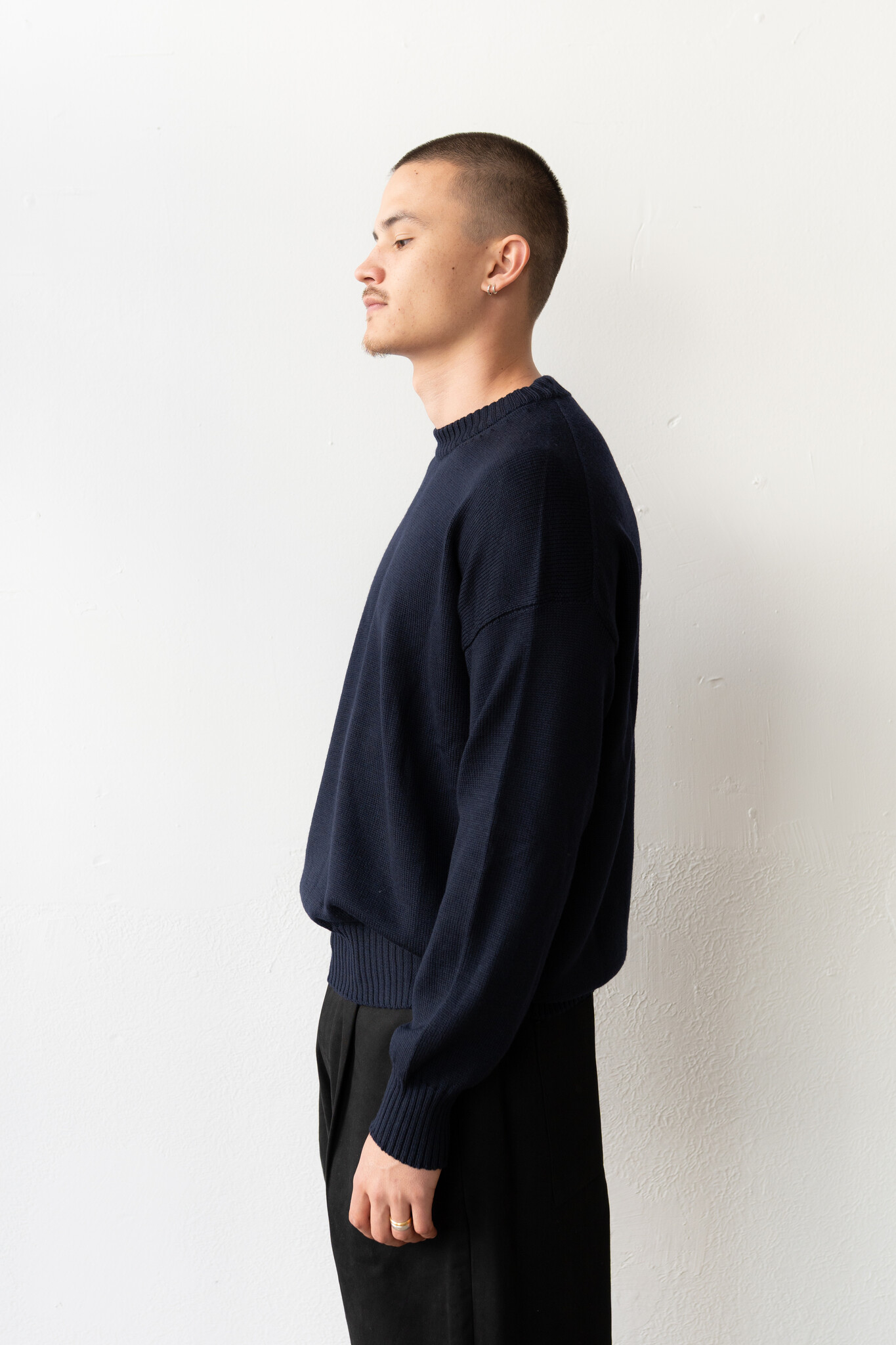 Extrafine Merino Wool Sweater Navy