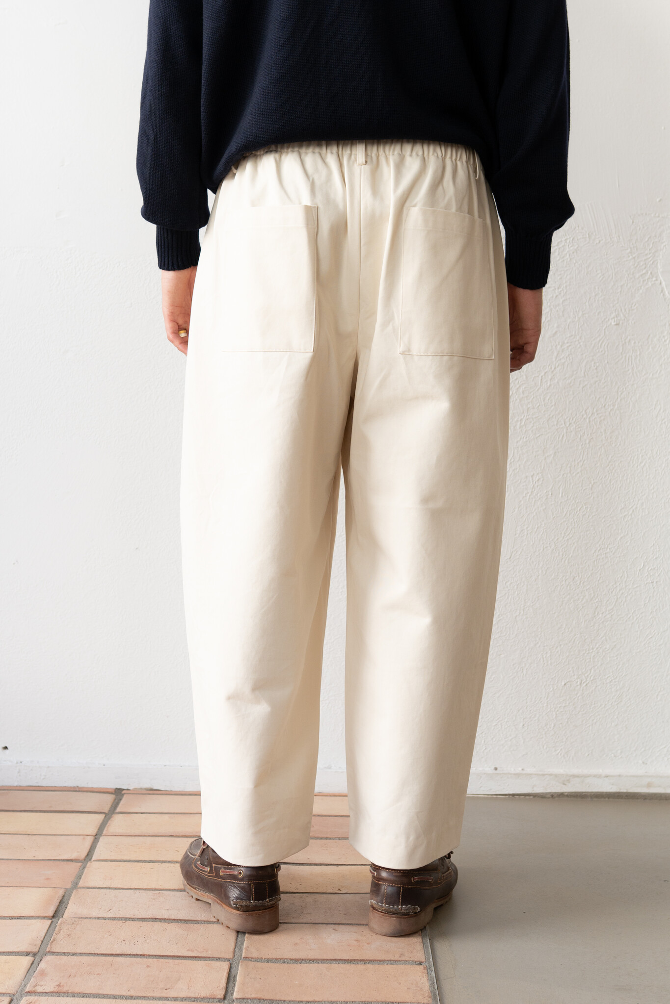 Peached Cotton trousers Cream
