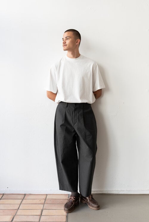 Nepped Cotton Trousers Sumi
