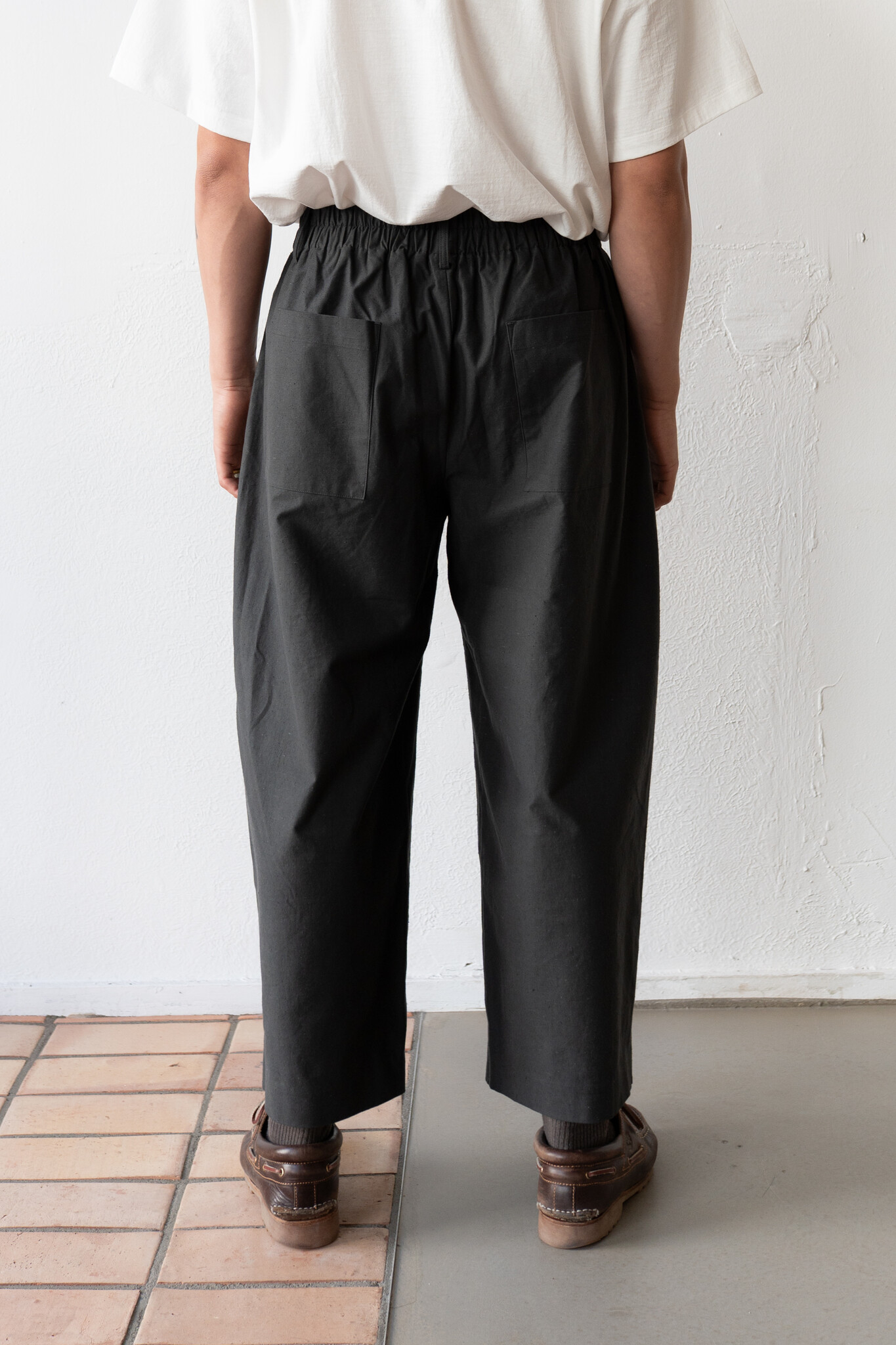 Nepped Cotton Trousers Sumi
