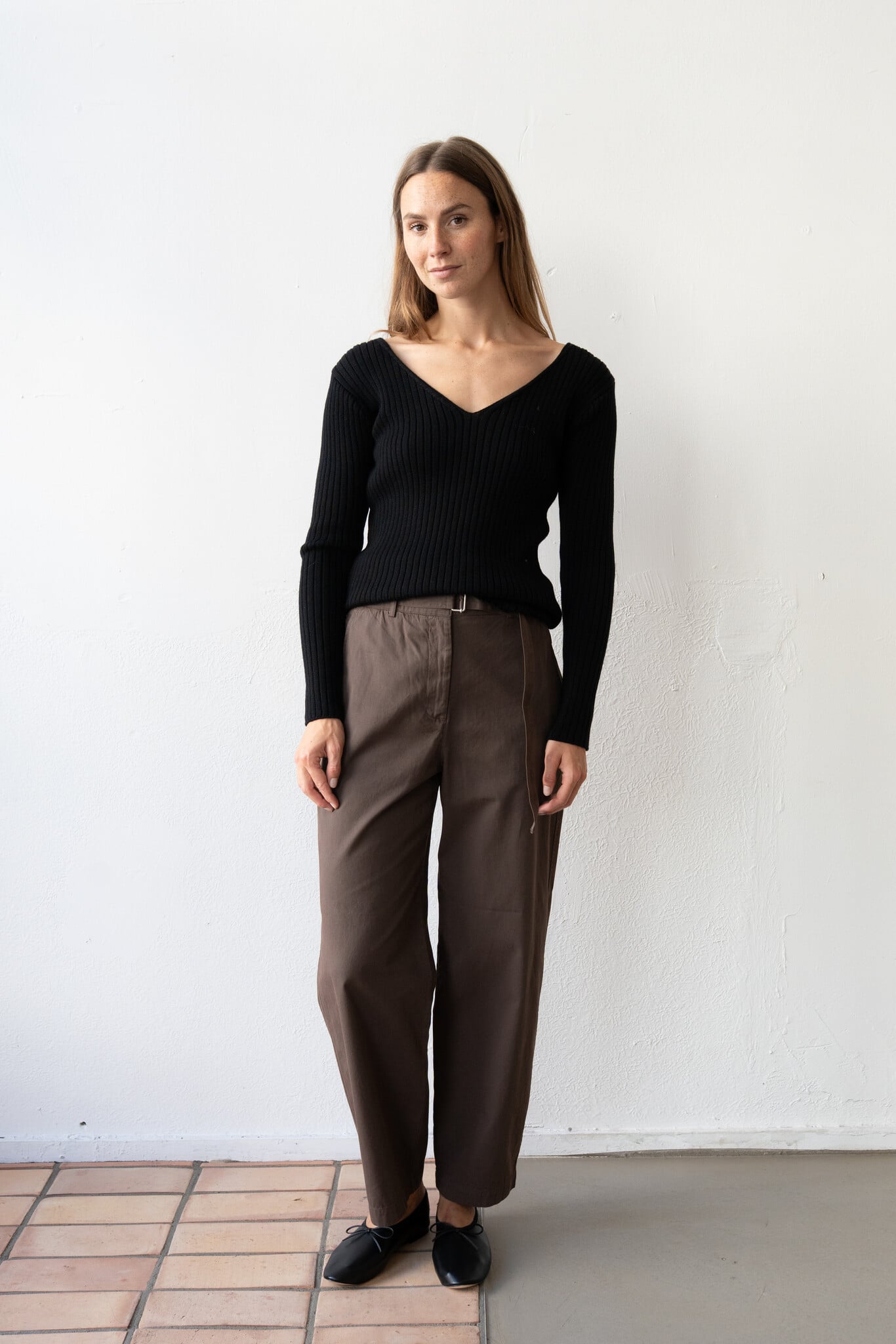 V Sweater Rib Black