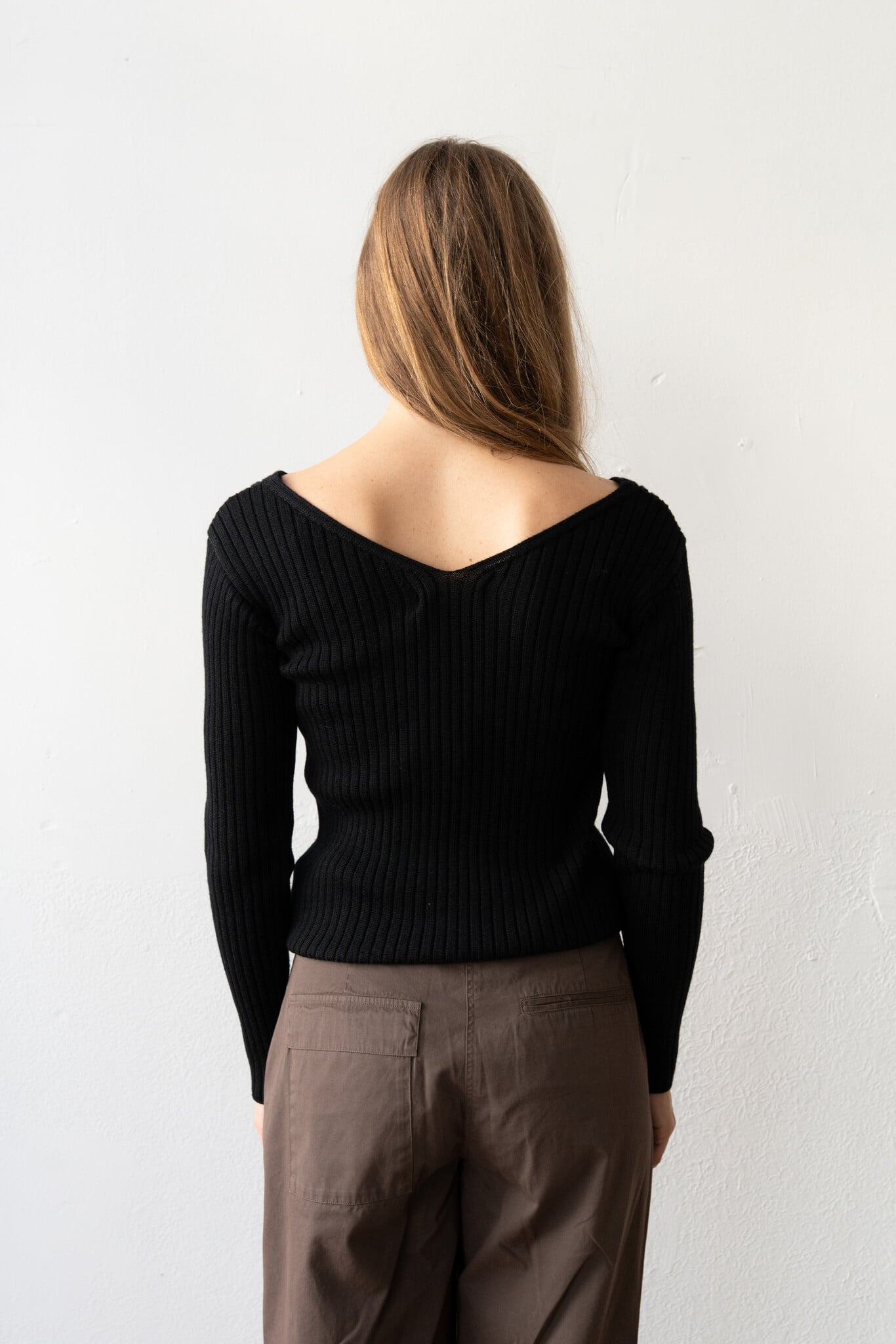 V Sweater Rib Black