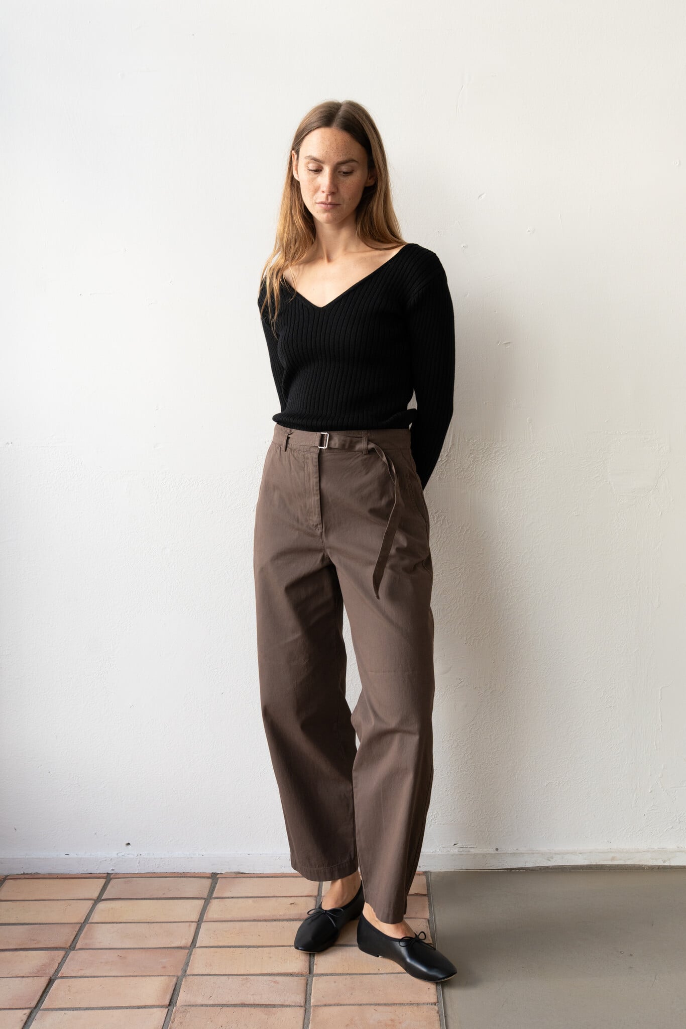 V Sweater Rib Black