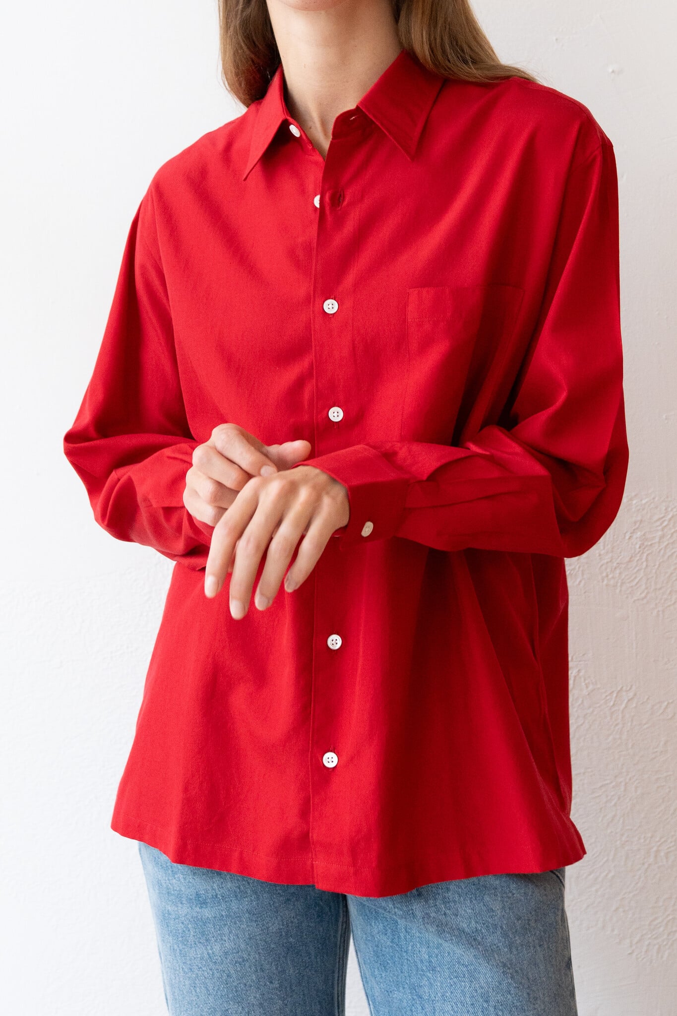 Silk Nidom Square Shirt Red
