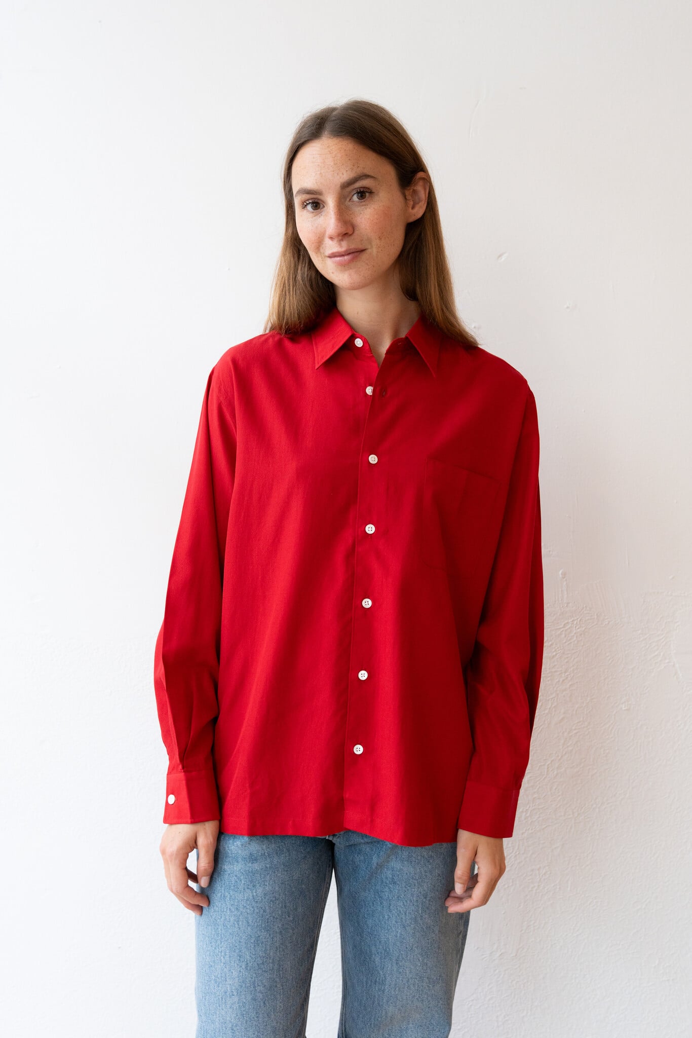 Silk Nidom Square Shirt Red