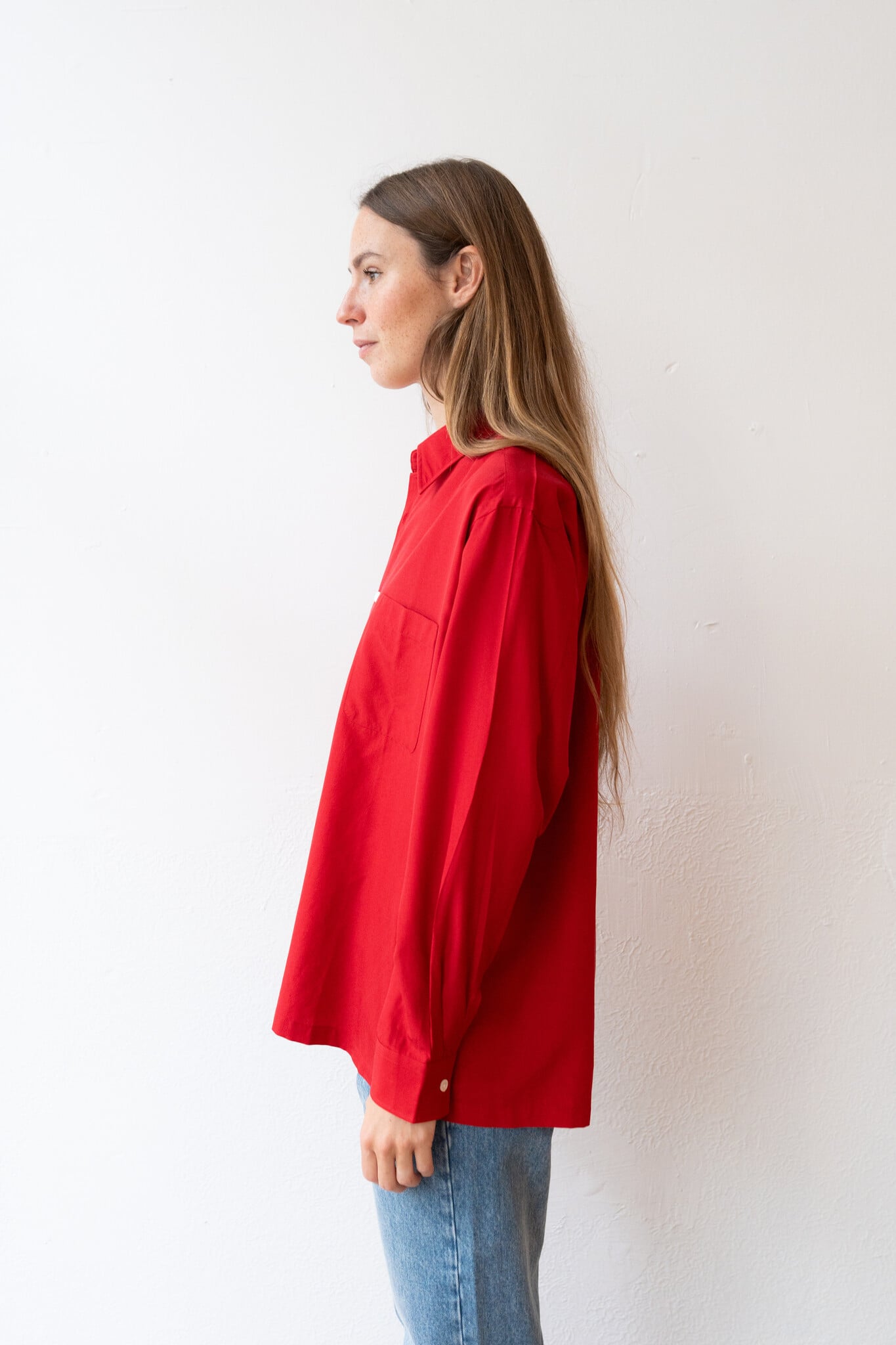 Silk Nidom Square Shirt Red