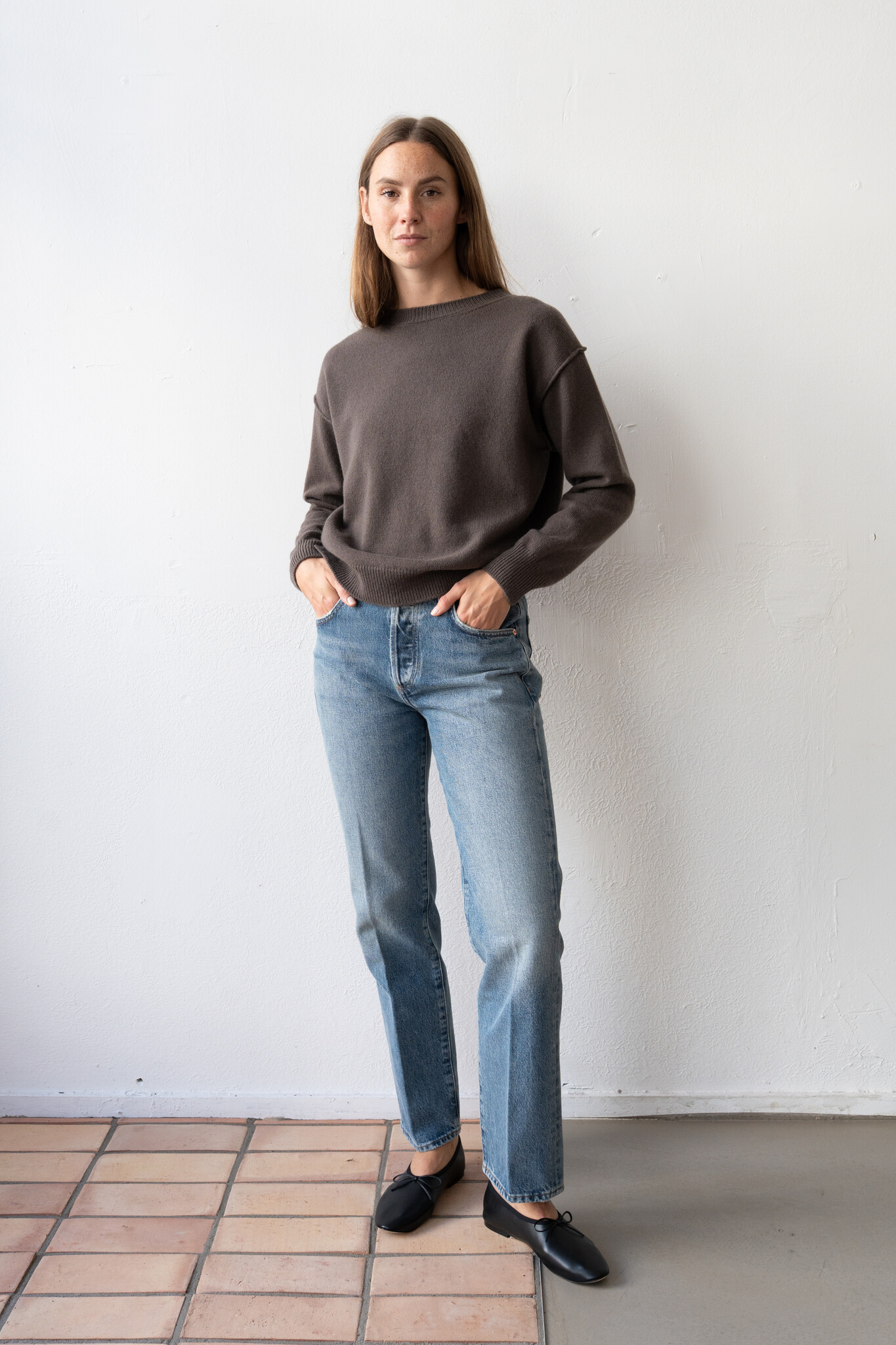 Brown Round Neck Sweater