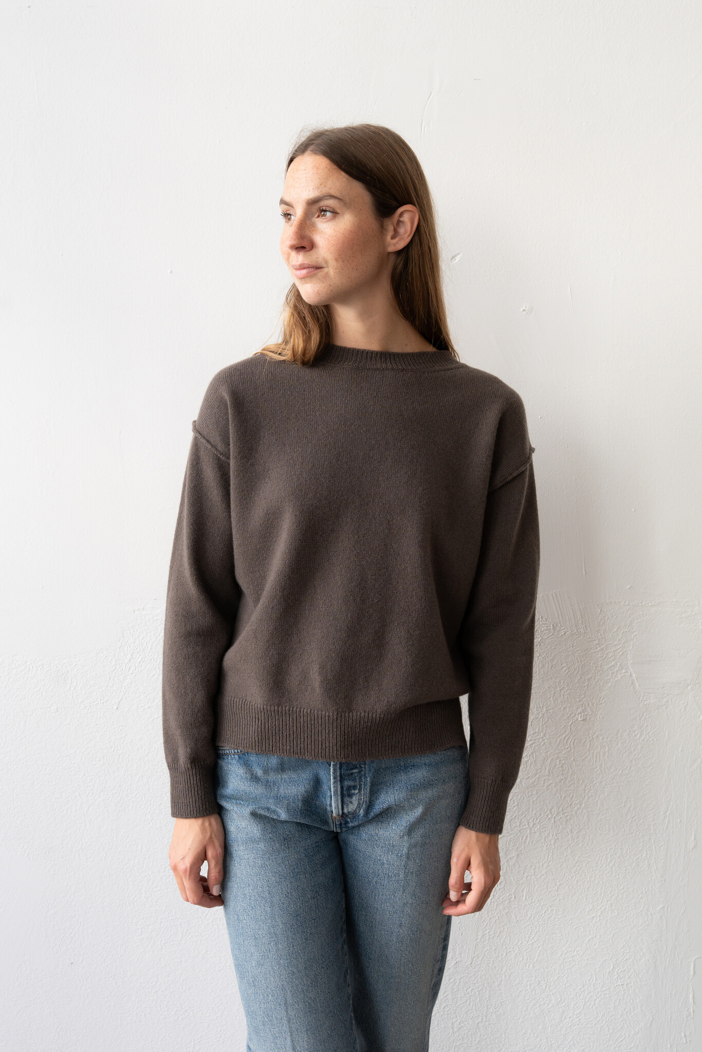 Brown Round Neck Sweater