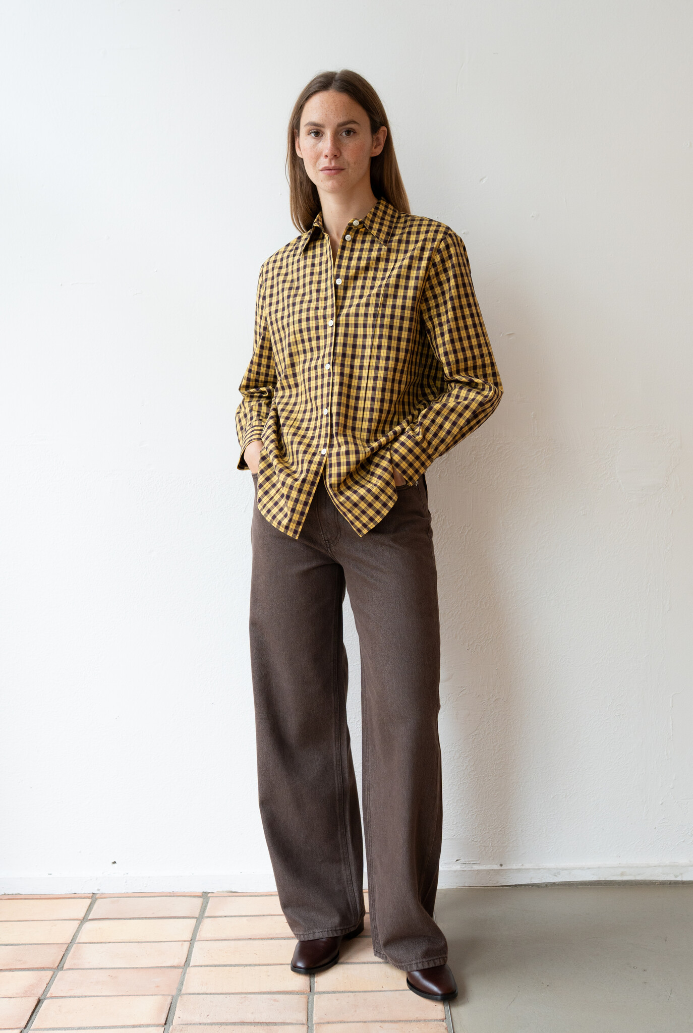 Yarold Shirt Yellow Red Black Check