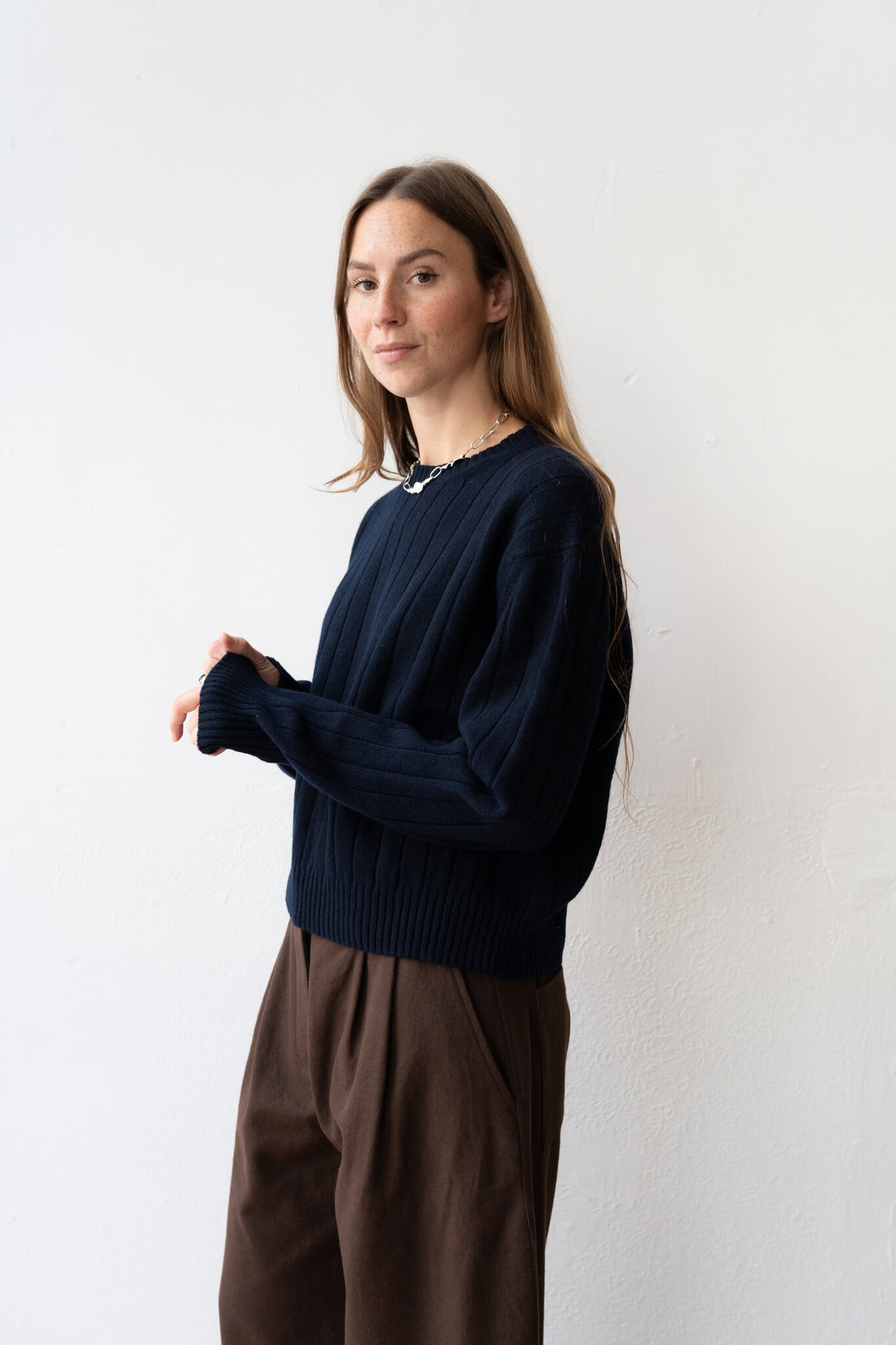 Rooney Rib Crewneck Navy