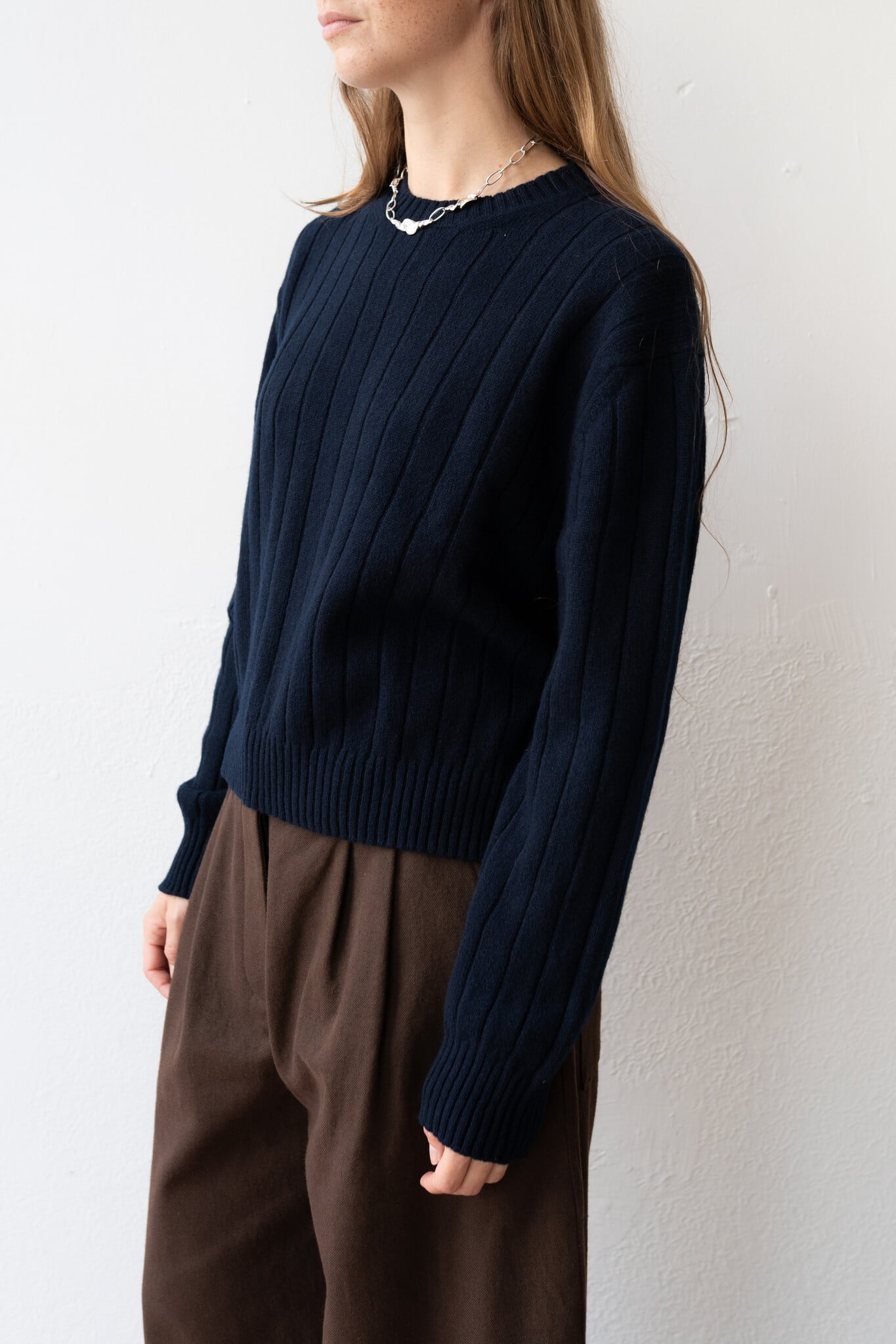 Rooney Rib Crewneck Navy
