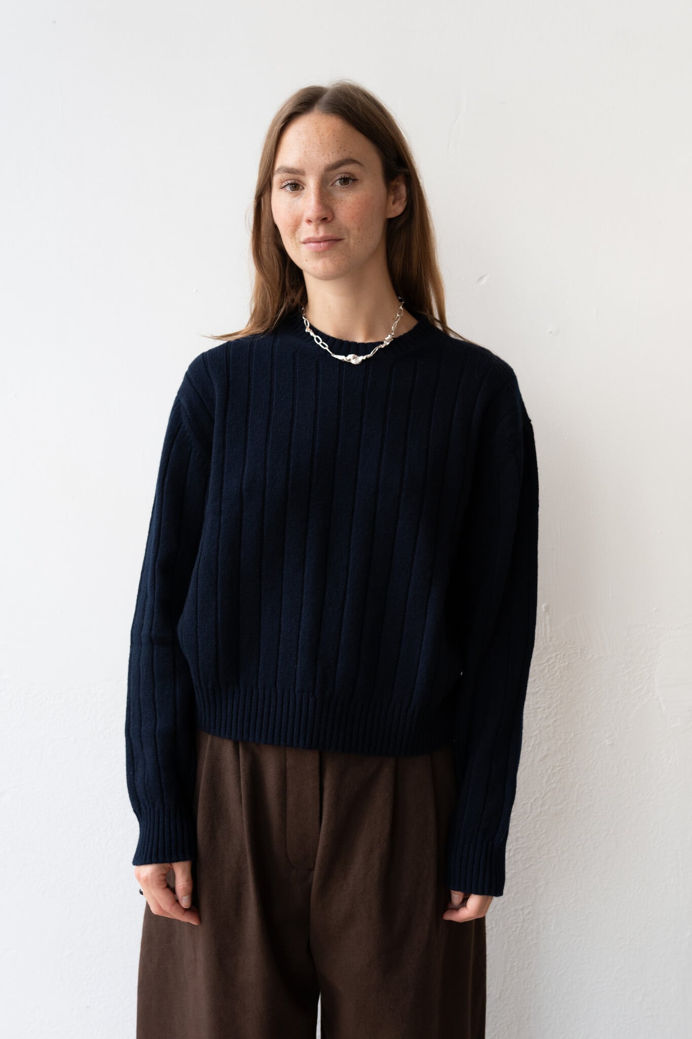 Rooney Rib Crewneck Navy