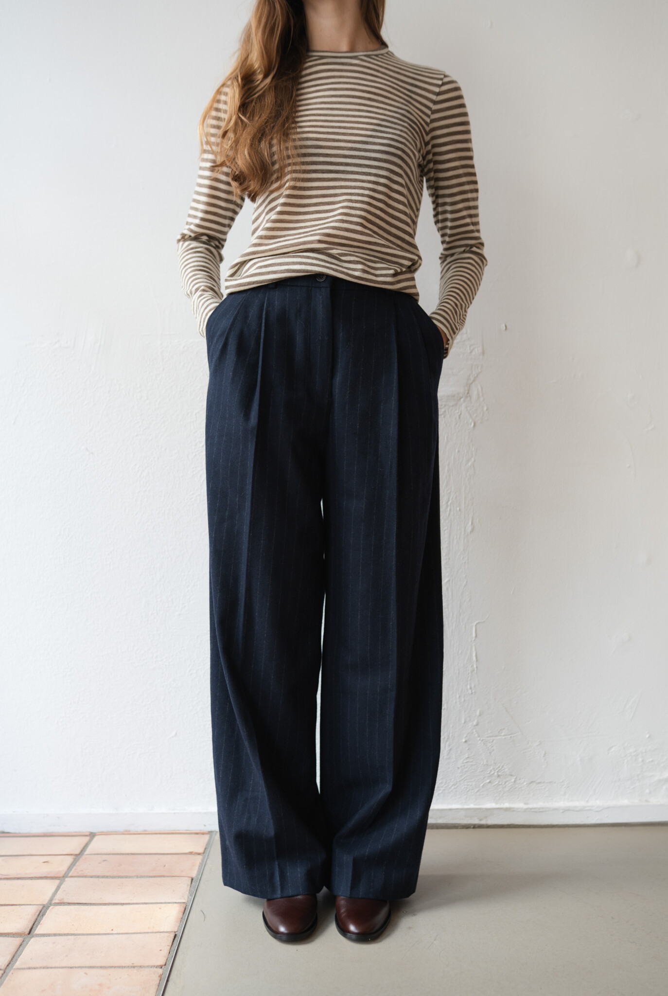 Pantalon Ginny Dark Navy Pinstripe