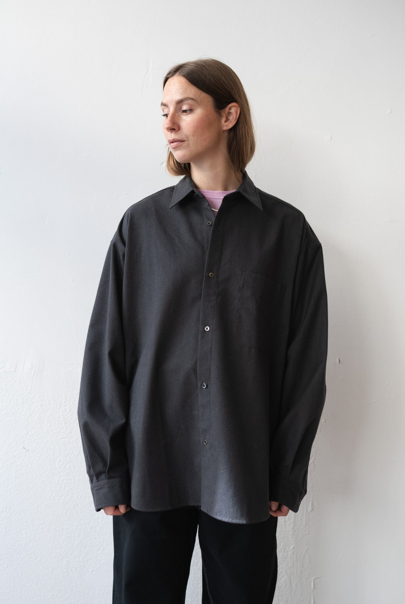 Wool Shirt Jacket Dark Gray