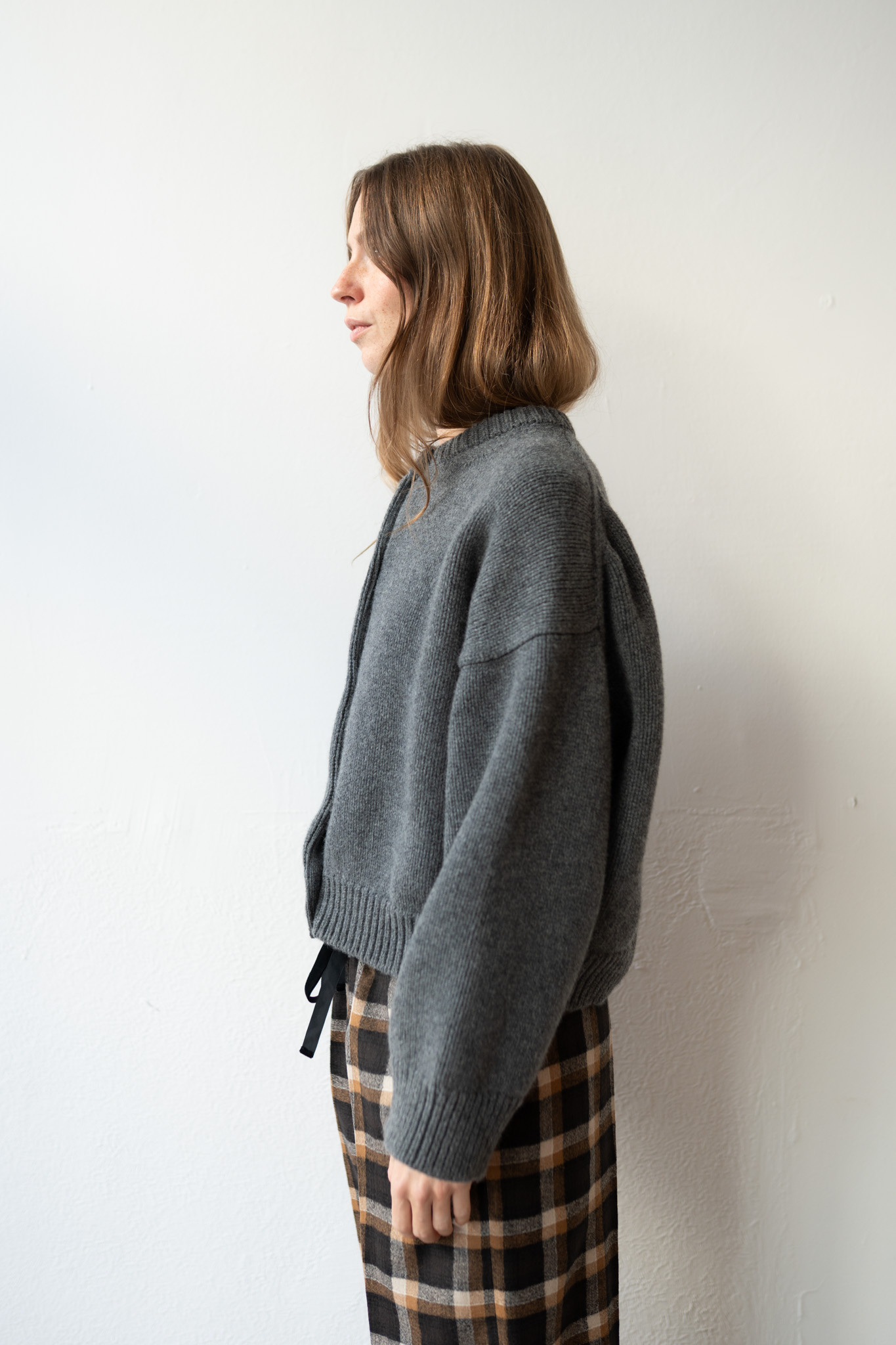 Clar Crew Cardigan Derby Grey