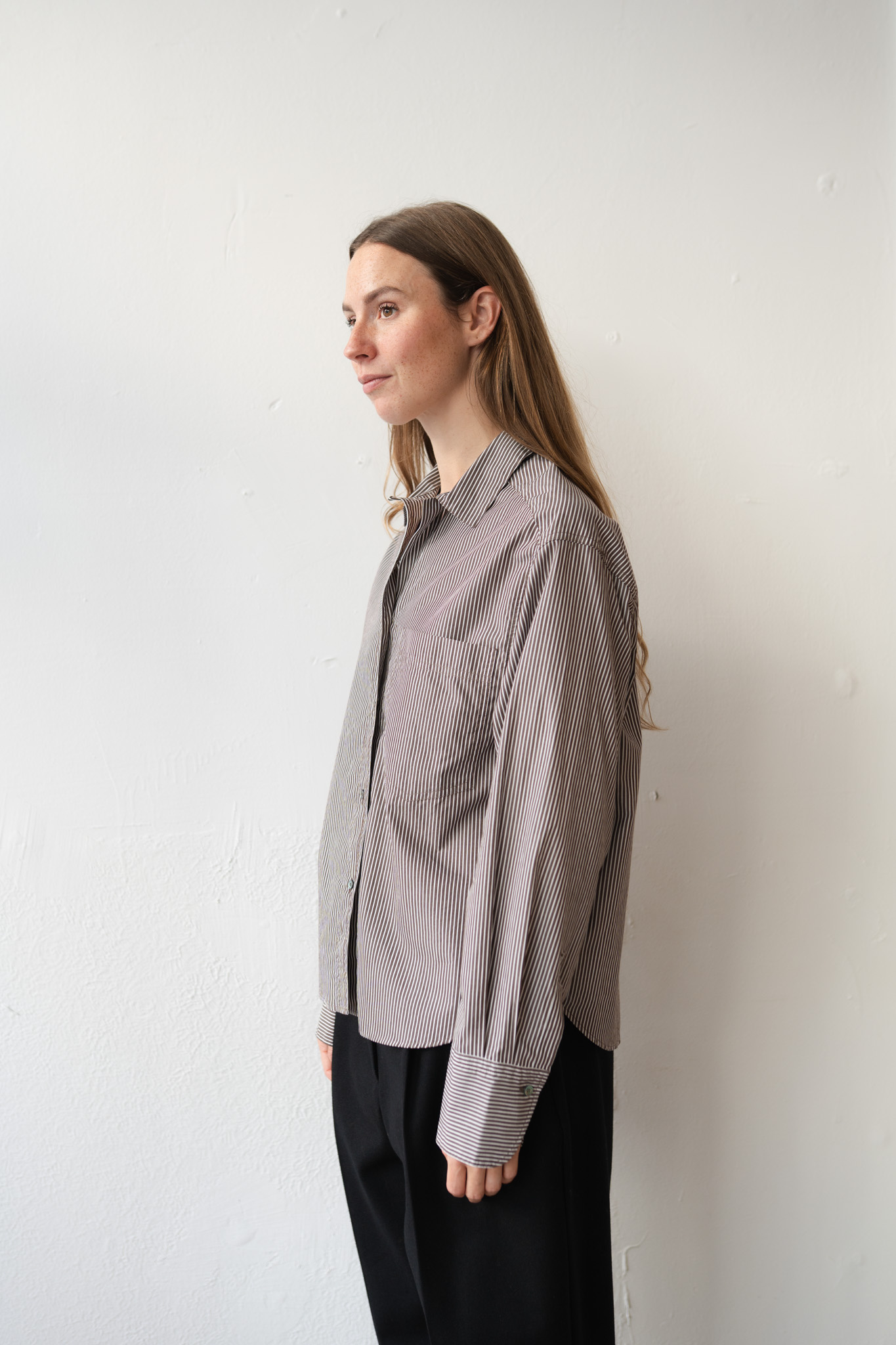 Striped Poplin Shirt Cocoa